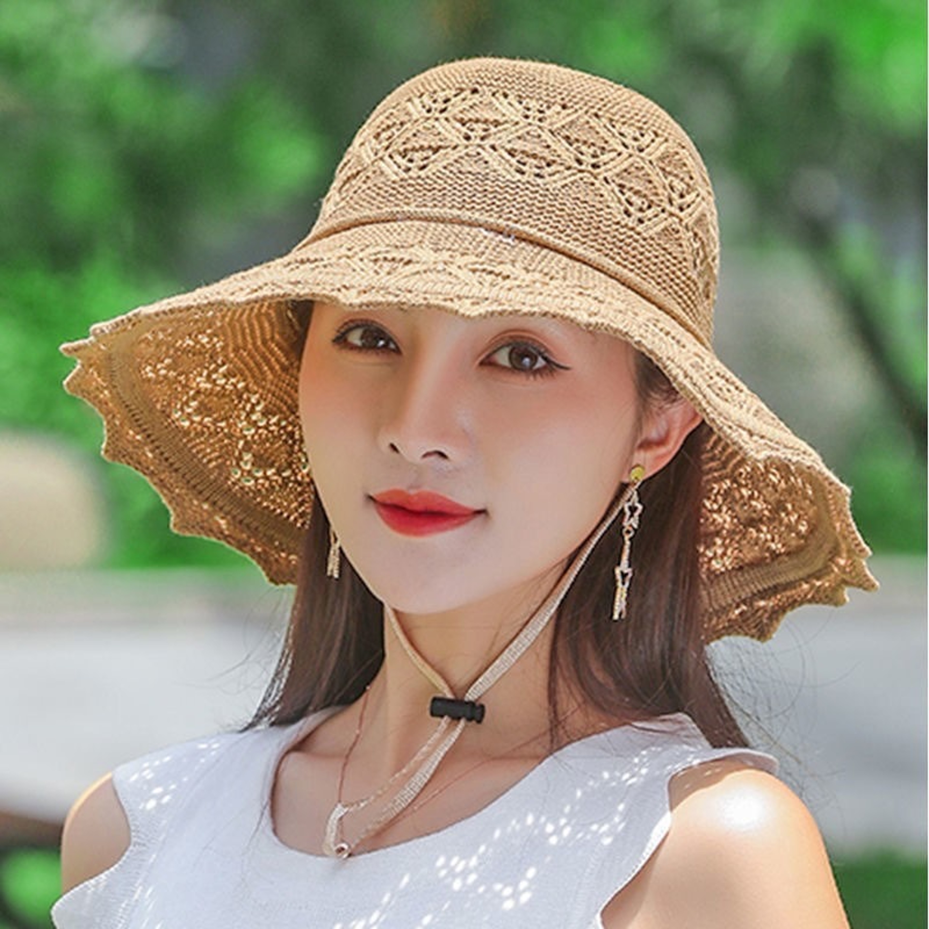 Foldable Wide Brim Womens Straw Sun Hat For Beach And Summer Travel 1