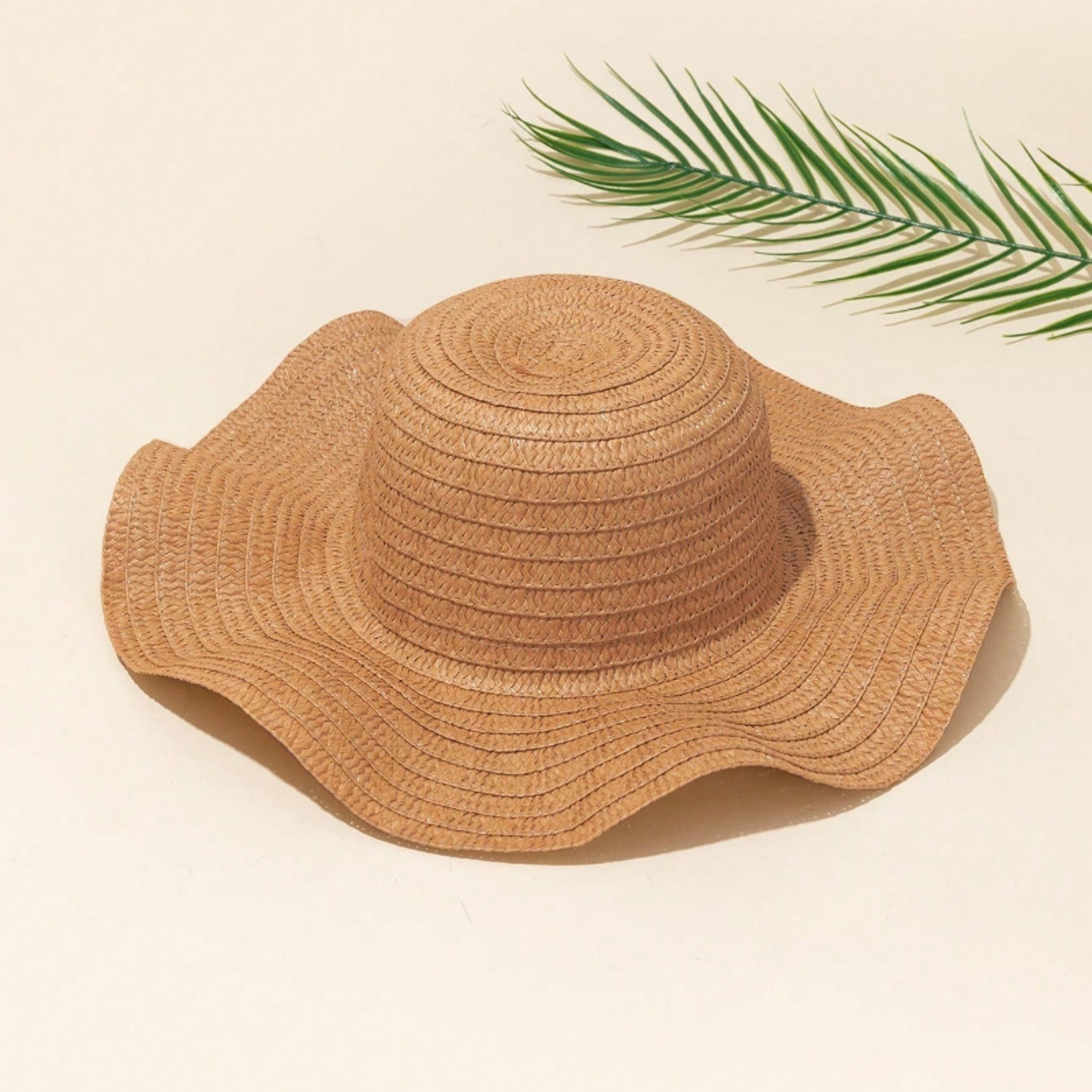 Women Khaki Wave Striped Bowknot Beach Hat Boho Straw Sun Hat for Vacation – view 4