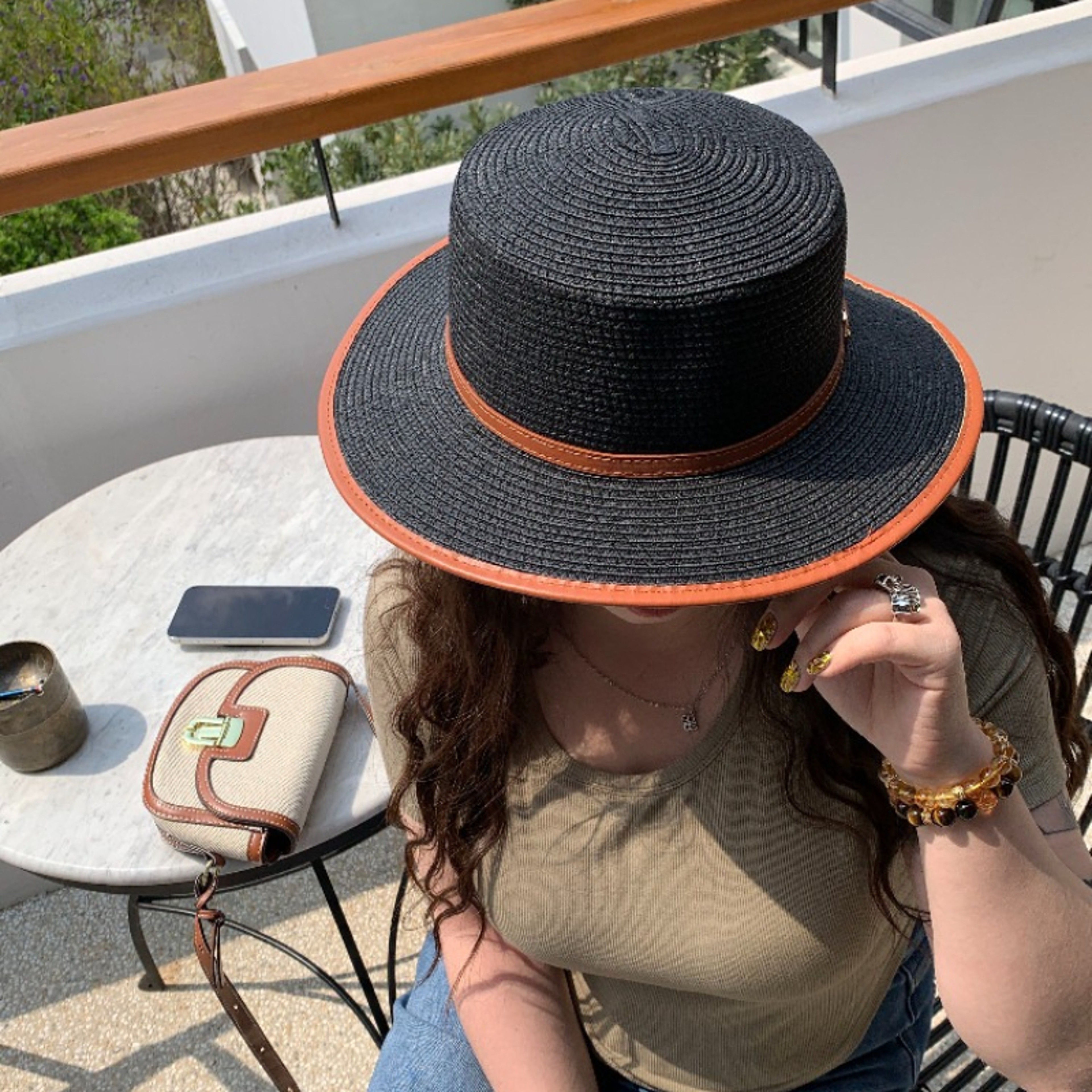 Womens Flat Top Straw Sun Hat For Beach Vacation And Summer Style 2