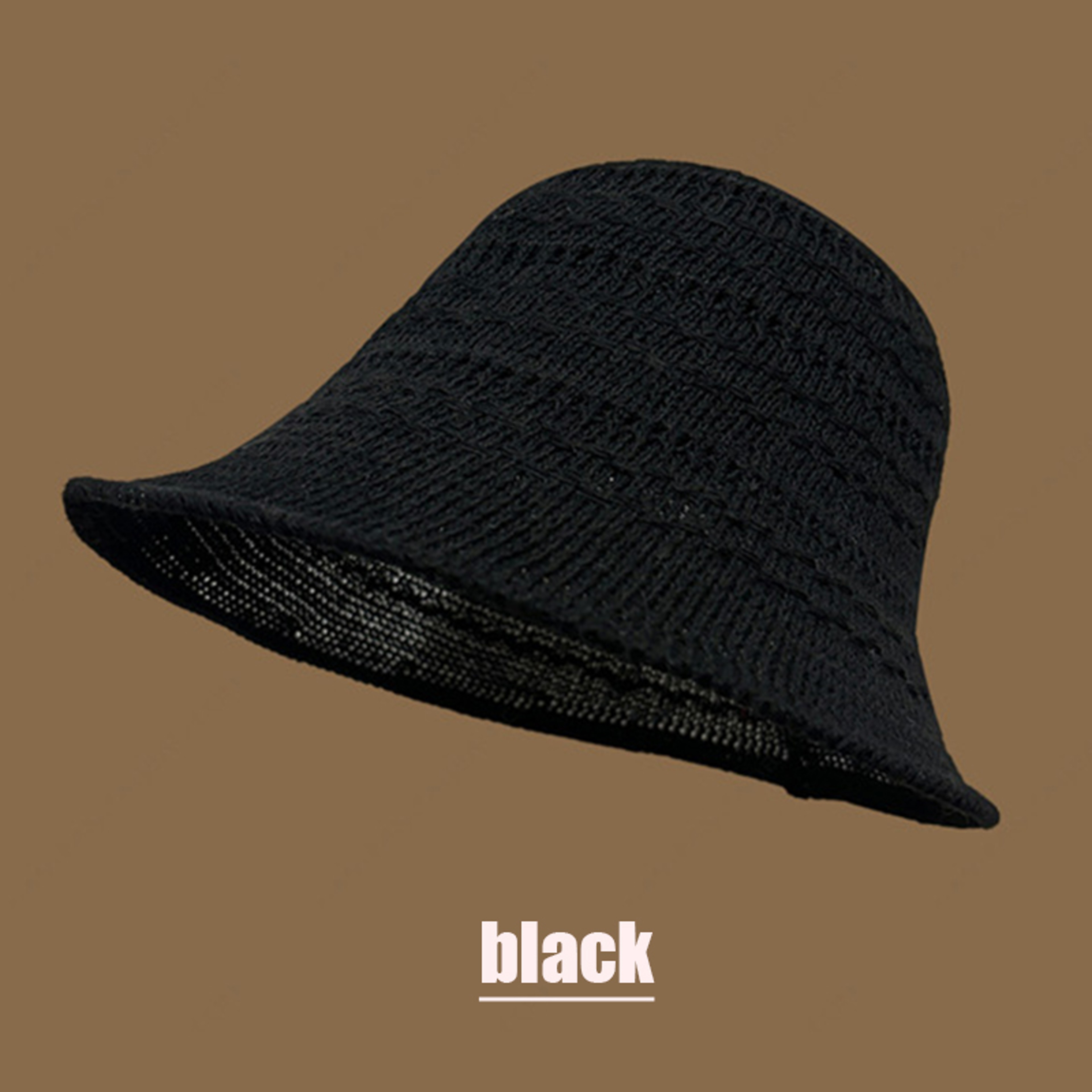 Foldable Crochet Bucket Hat For Women Hollow Out Summer Beach Cap 7