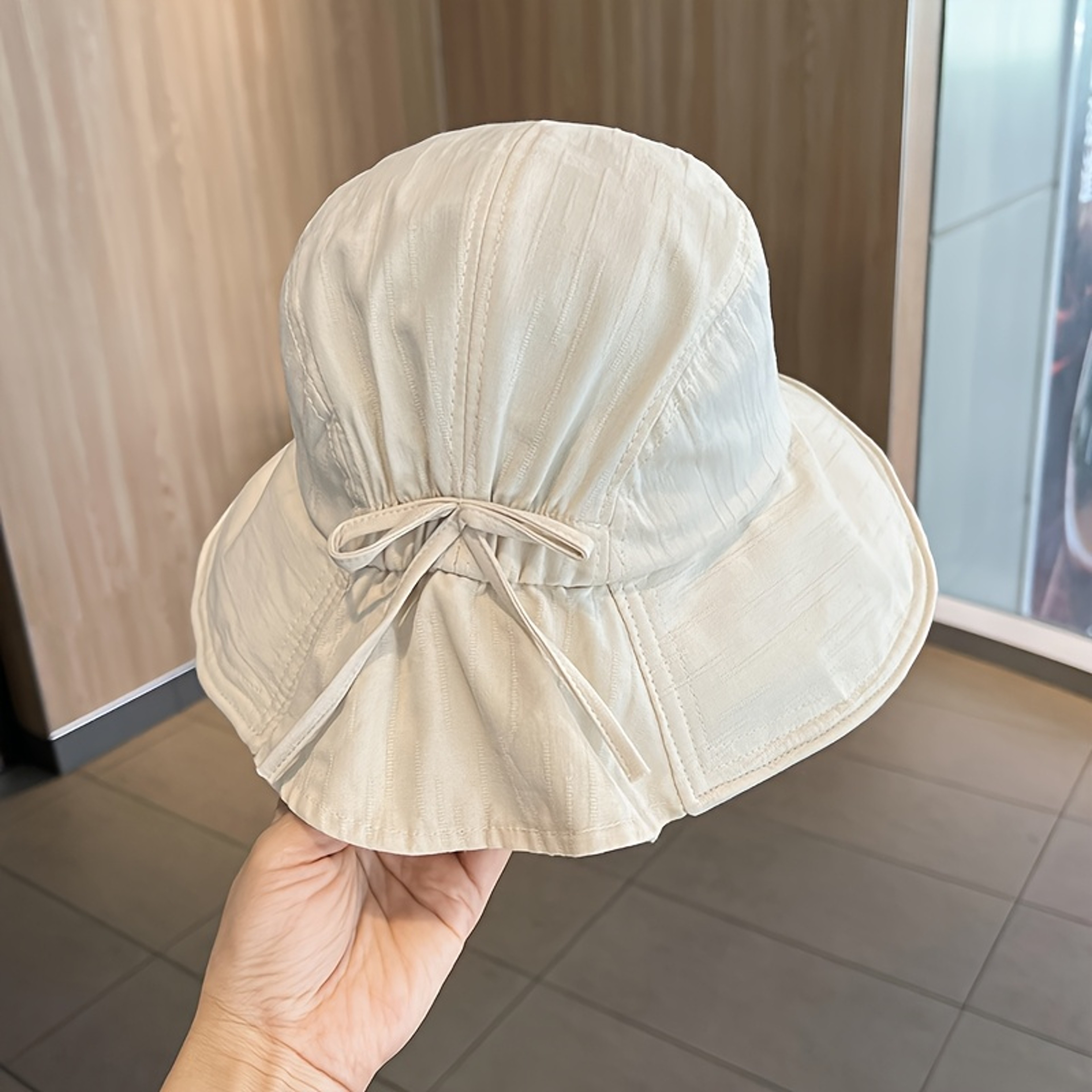 Womens Wide Brim Foldable Sun Hat With Bow  Lightweight Beach  Travel Sun Protection Hat 1