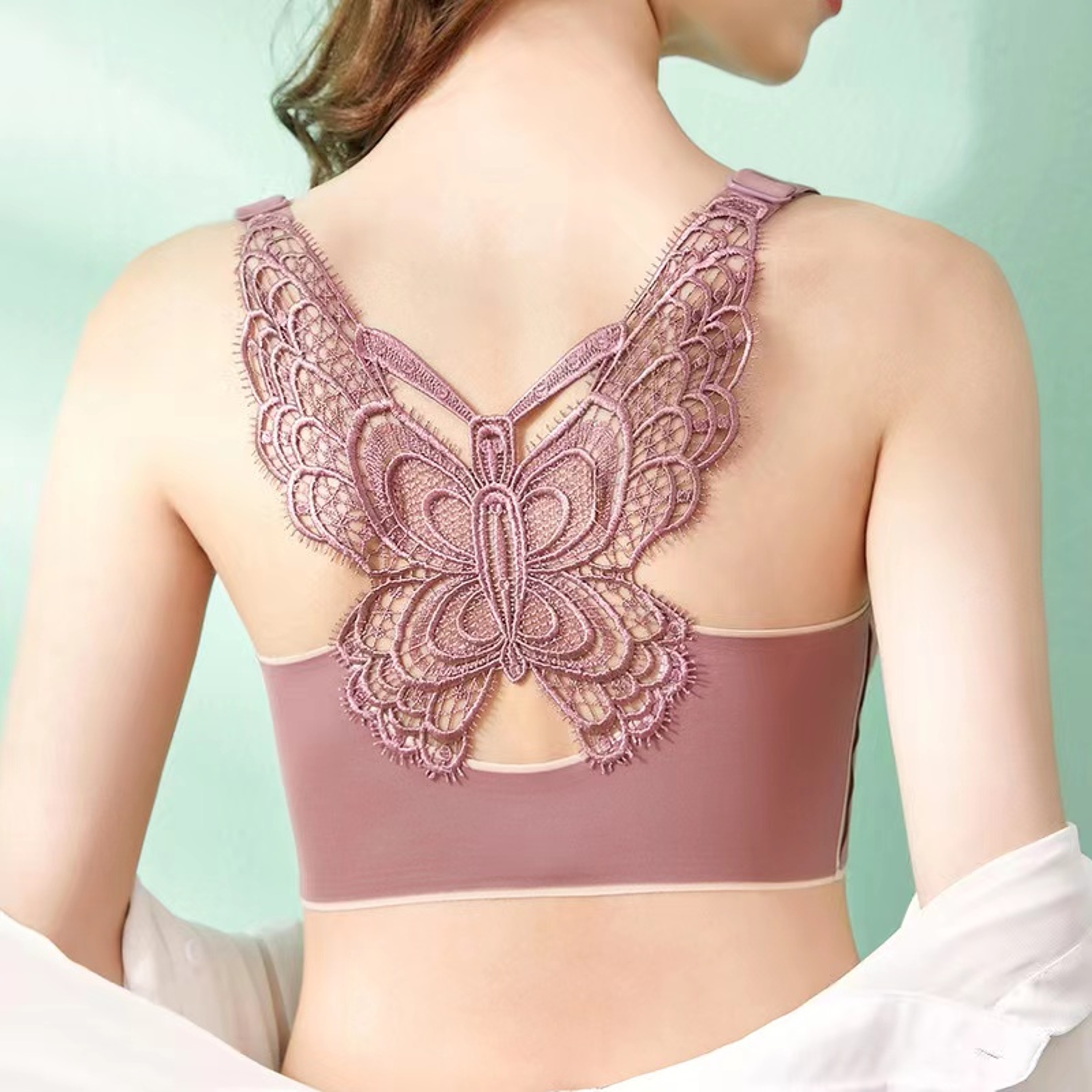 Butterfly Back Seamless Wireless Bra  Shockproof Plus Size Comfort Sports Bra 0