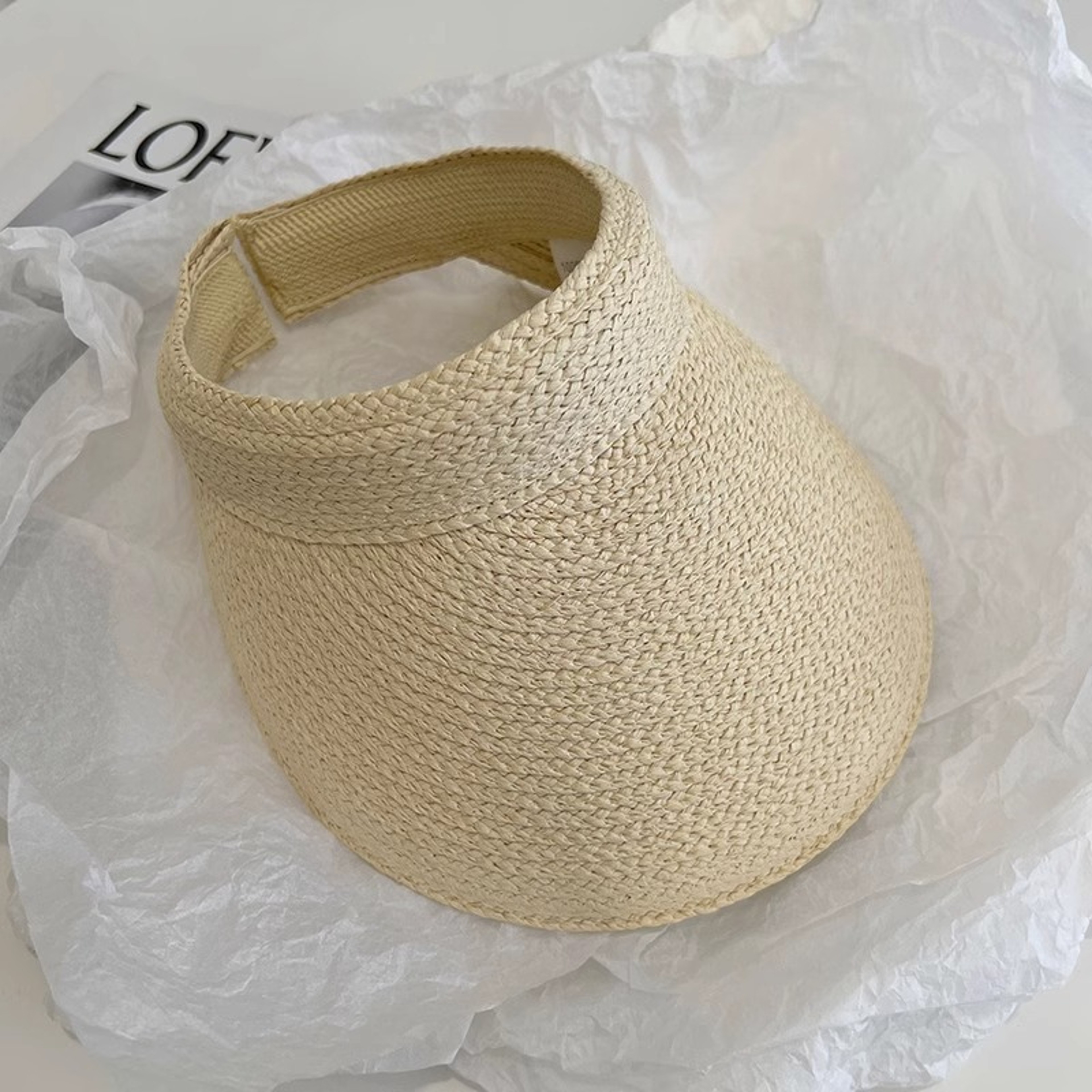 Adjustable Open Top Wide Brim Sun Hat Foldable Straw Beach Hat – view 7