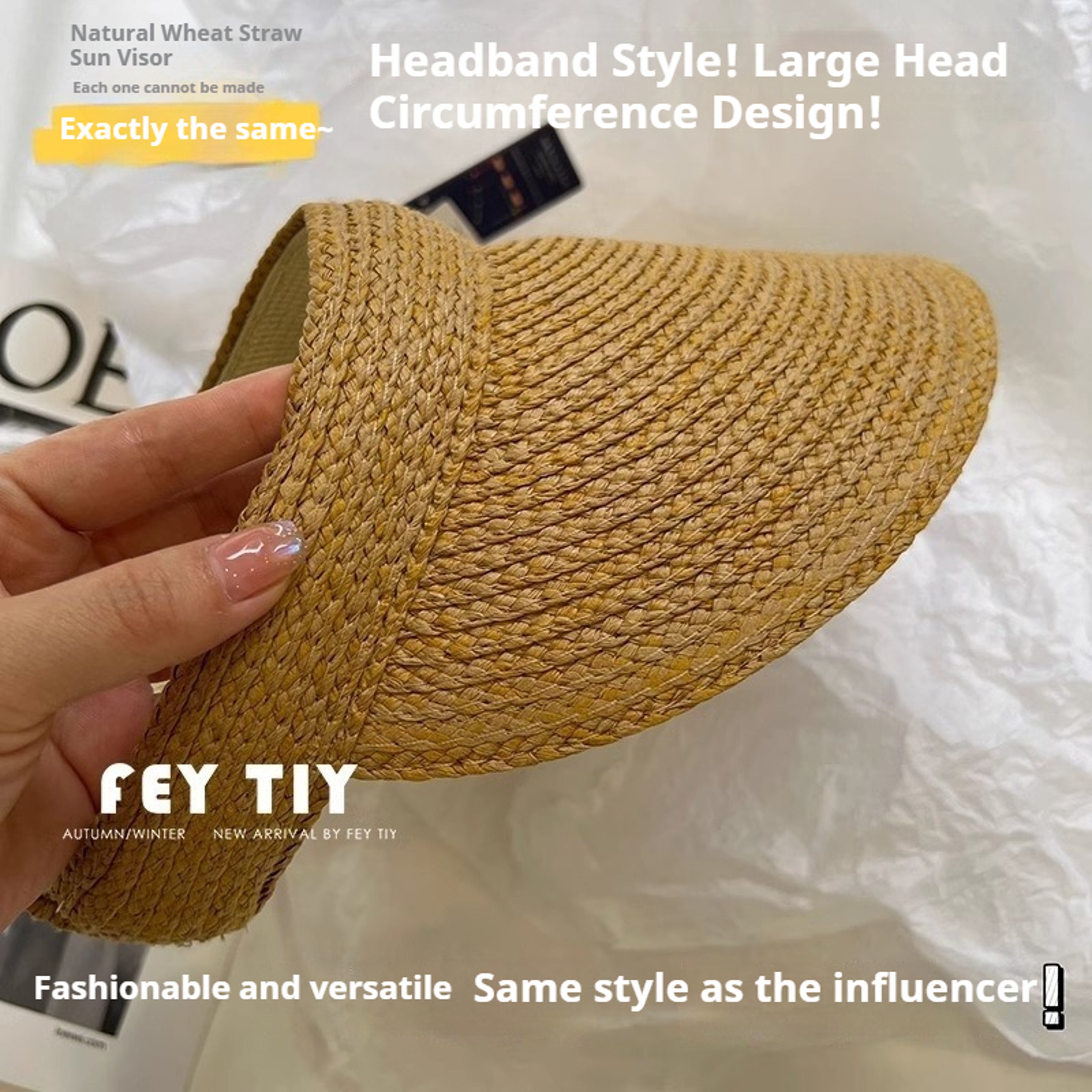 Adjustable Open Top Wide Brim Sun Hat Foldable Straw Beach Hat – view 6