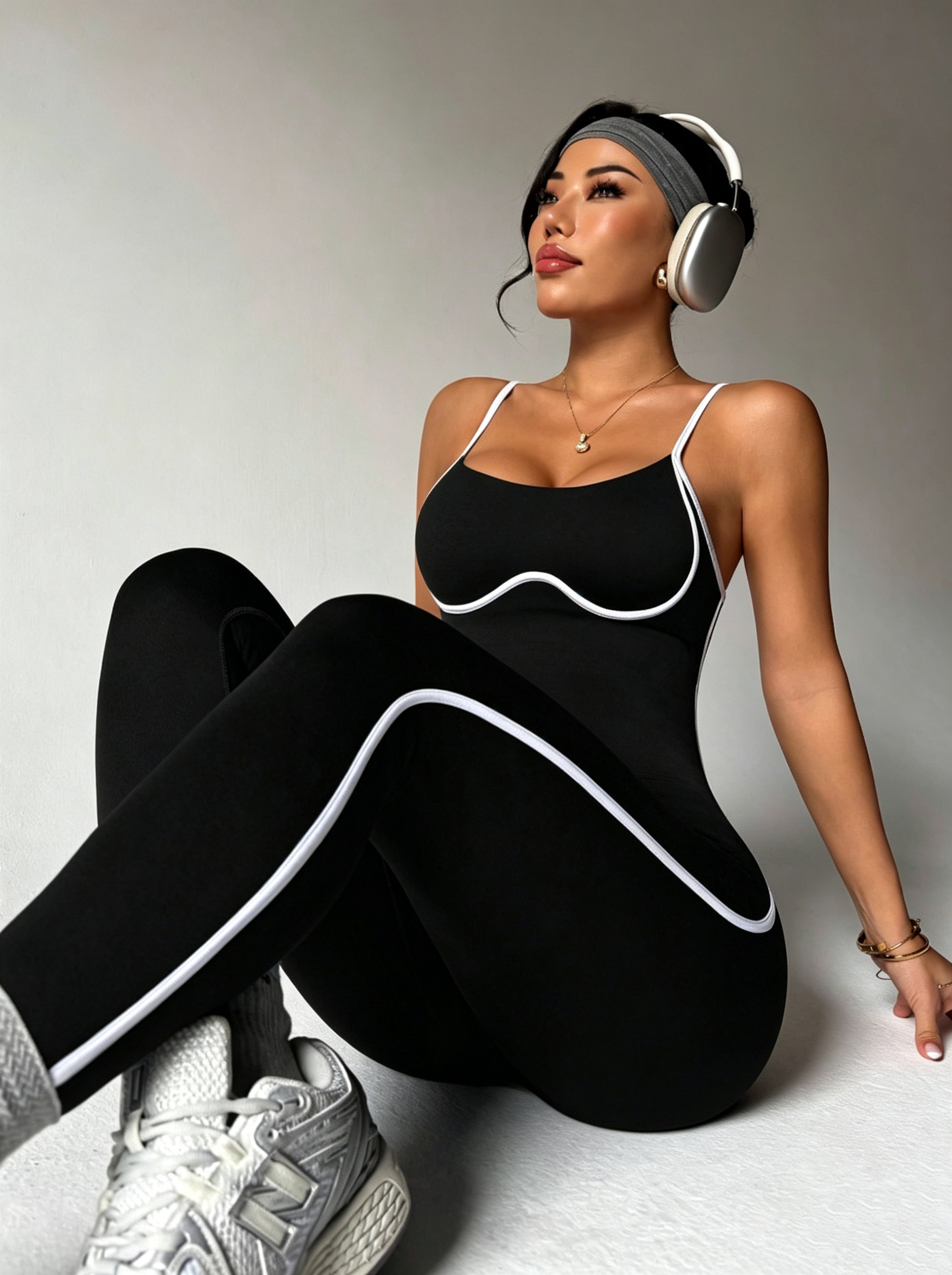 Seamless Backless Yoga Jumpsuit Body Shaping Workout Romper For Women 2