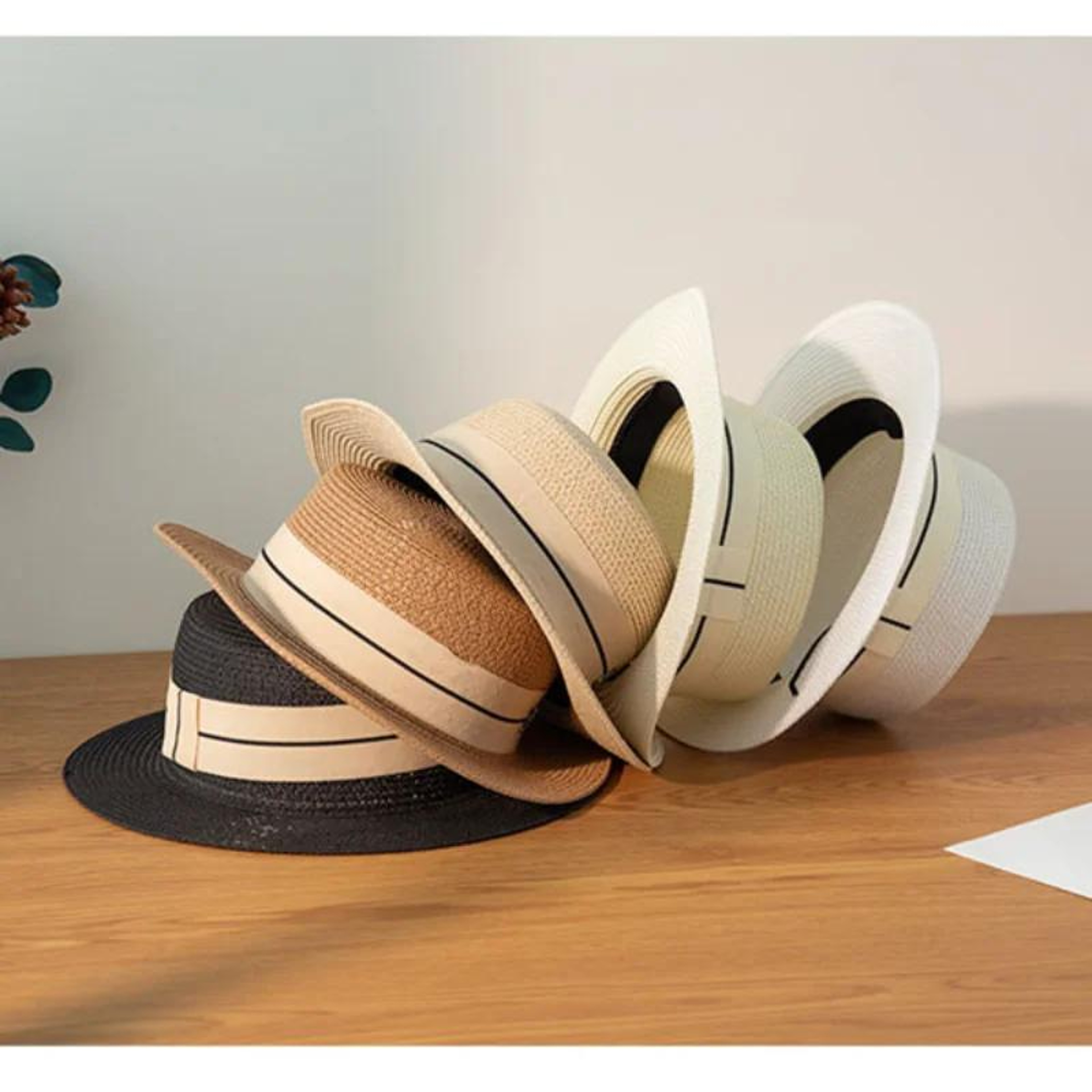 Embroidered Wide Brim Panama Straw Hat – view 4