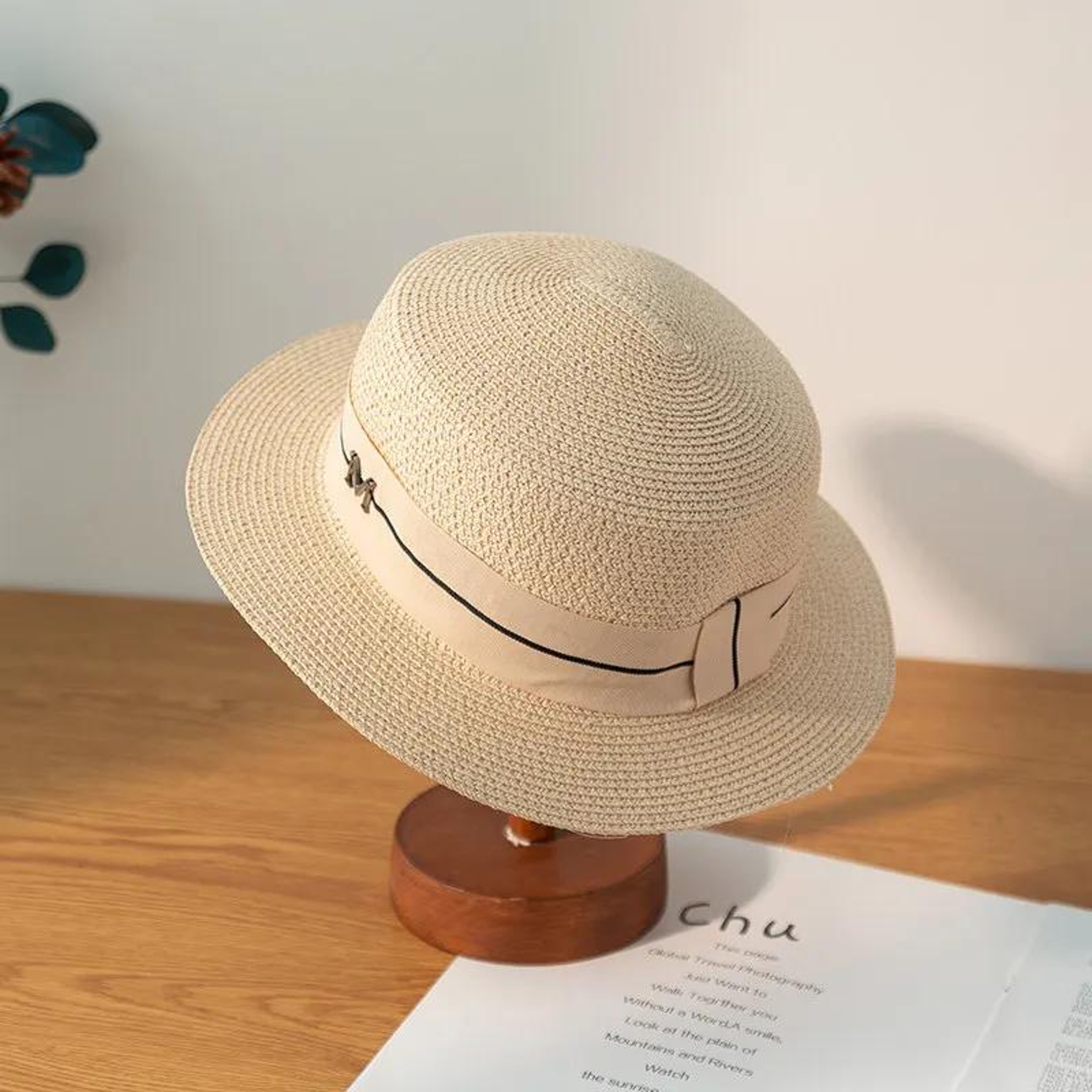 Embroidered Wide Brim Panama Straw Hat – view 9