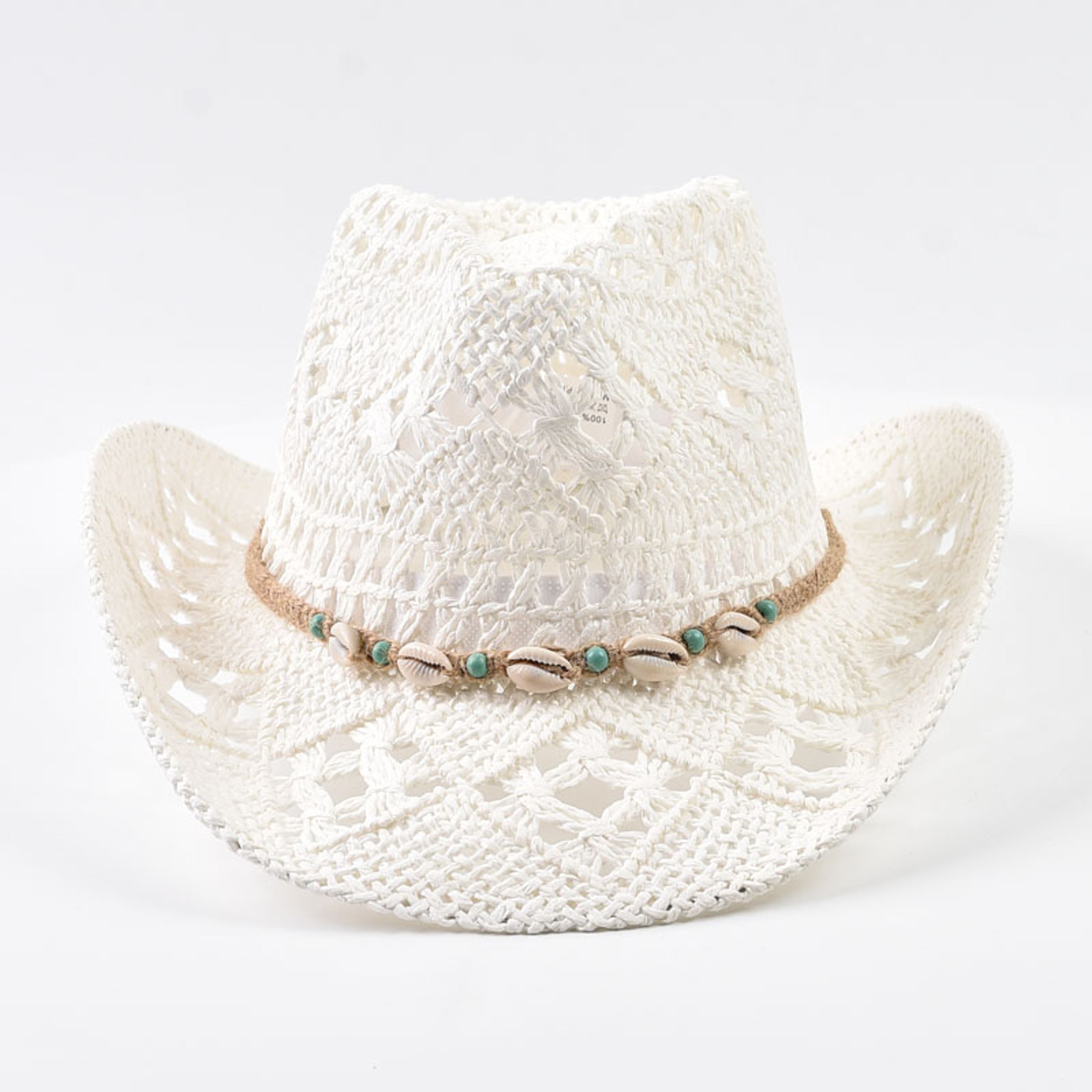 Boho Wide Brim Straw Sun Hat With Shells Summer Beach Panama 2