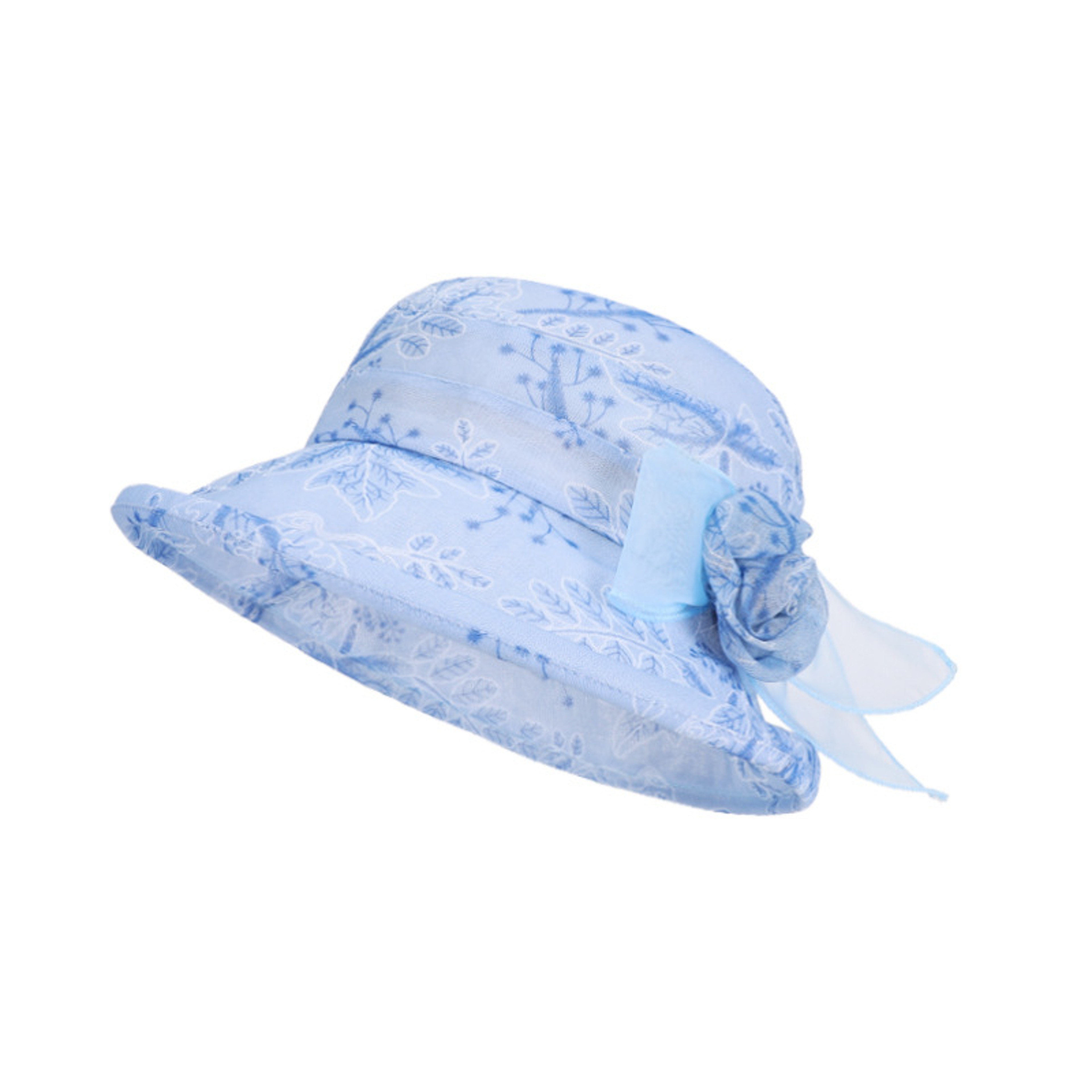 Plant Print Sun Hat Lightweight Elegant Wide Brimmed Sun Hat for Summer Outings and Beach Vacation Hat – view 8