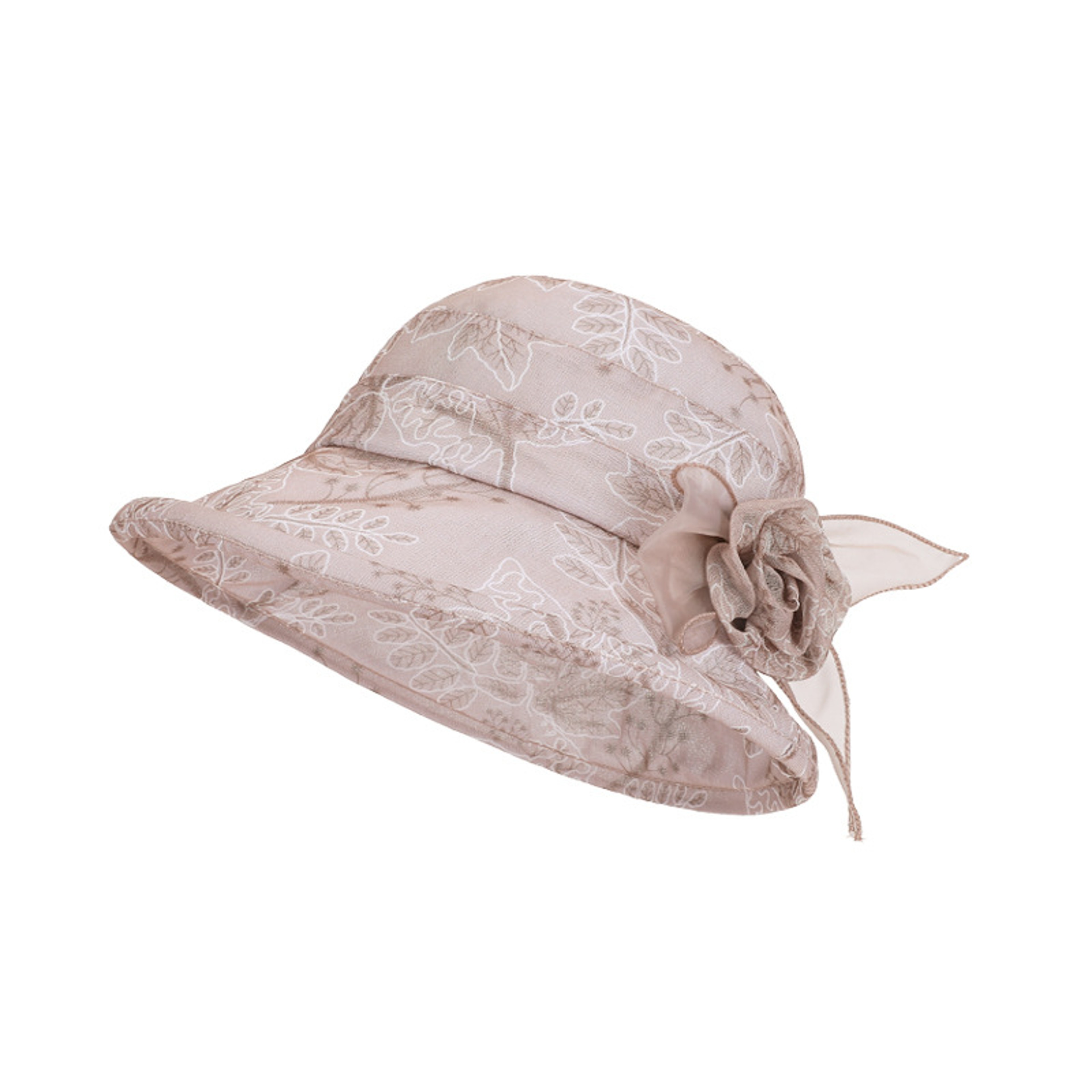 Plant Print Sun Hat Lightweight Elegant Wide Brimmed Sun Hat for Summer Outings and Beach Vacation Hat – view 10