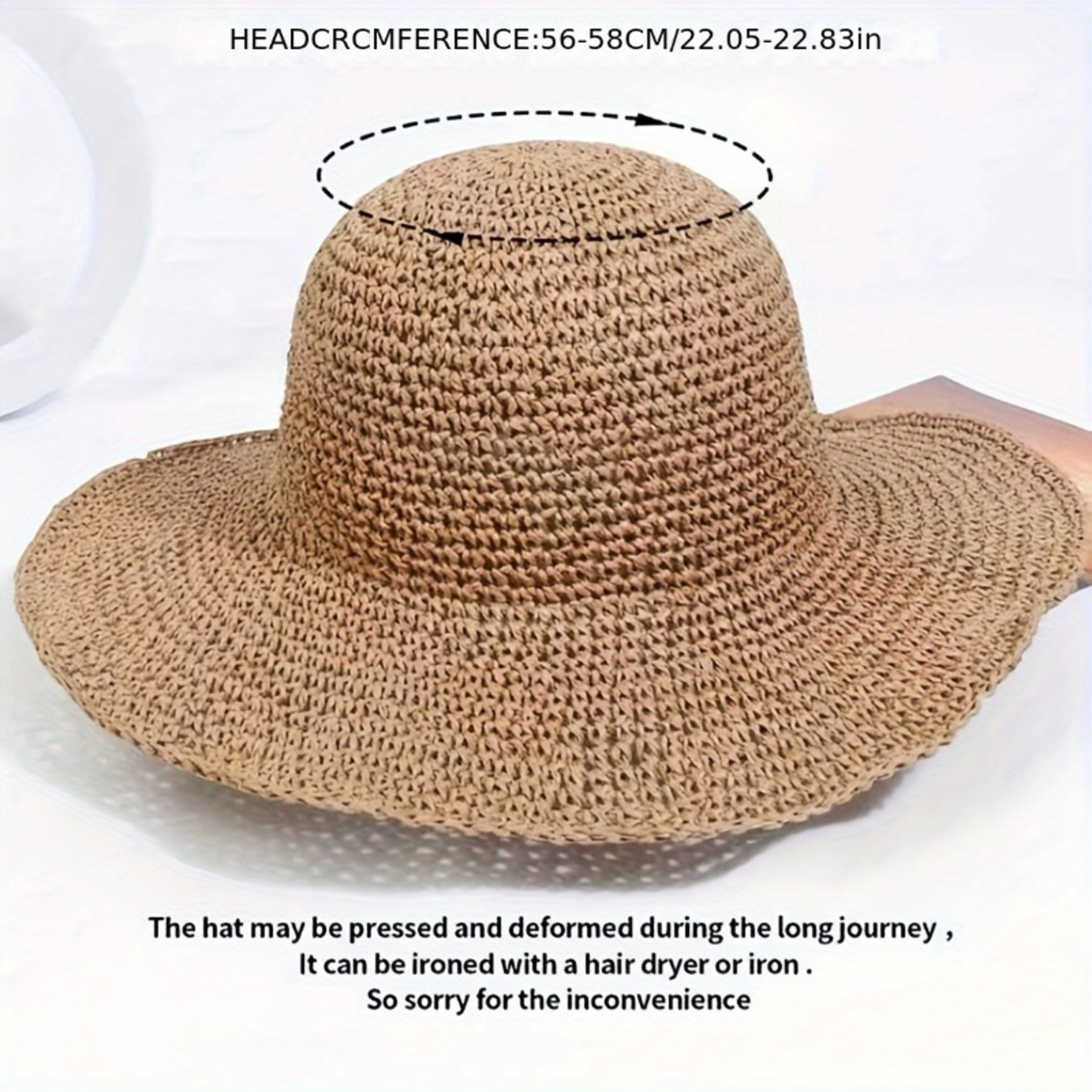 Foldable Wide Brim Beach Hat Packable Summer Sun Hat for Women with Adjustable Drawstring – view 2