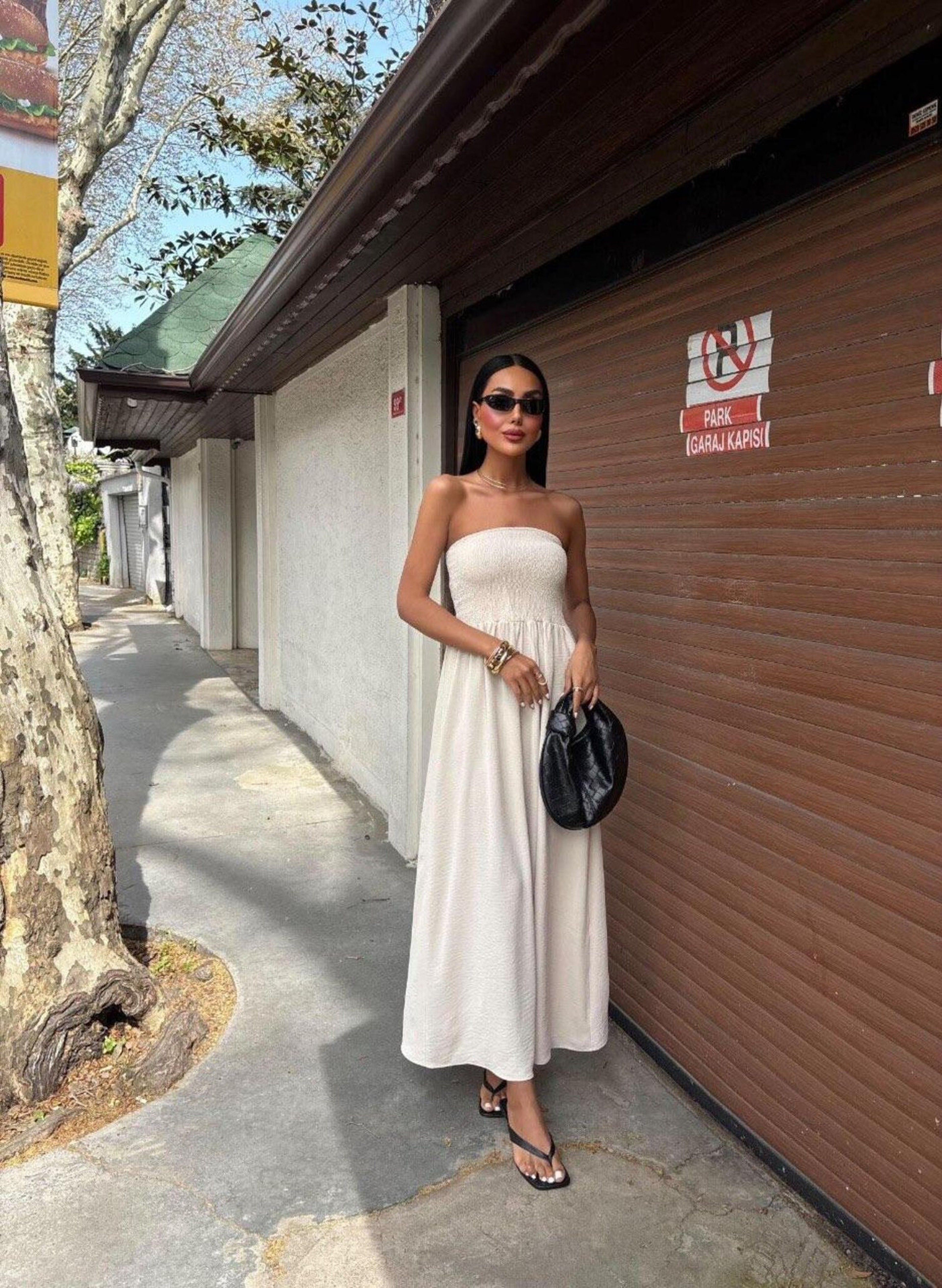 Off Shoulder Strapless Waist Cinching Maxi Dress for Summer – view 10