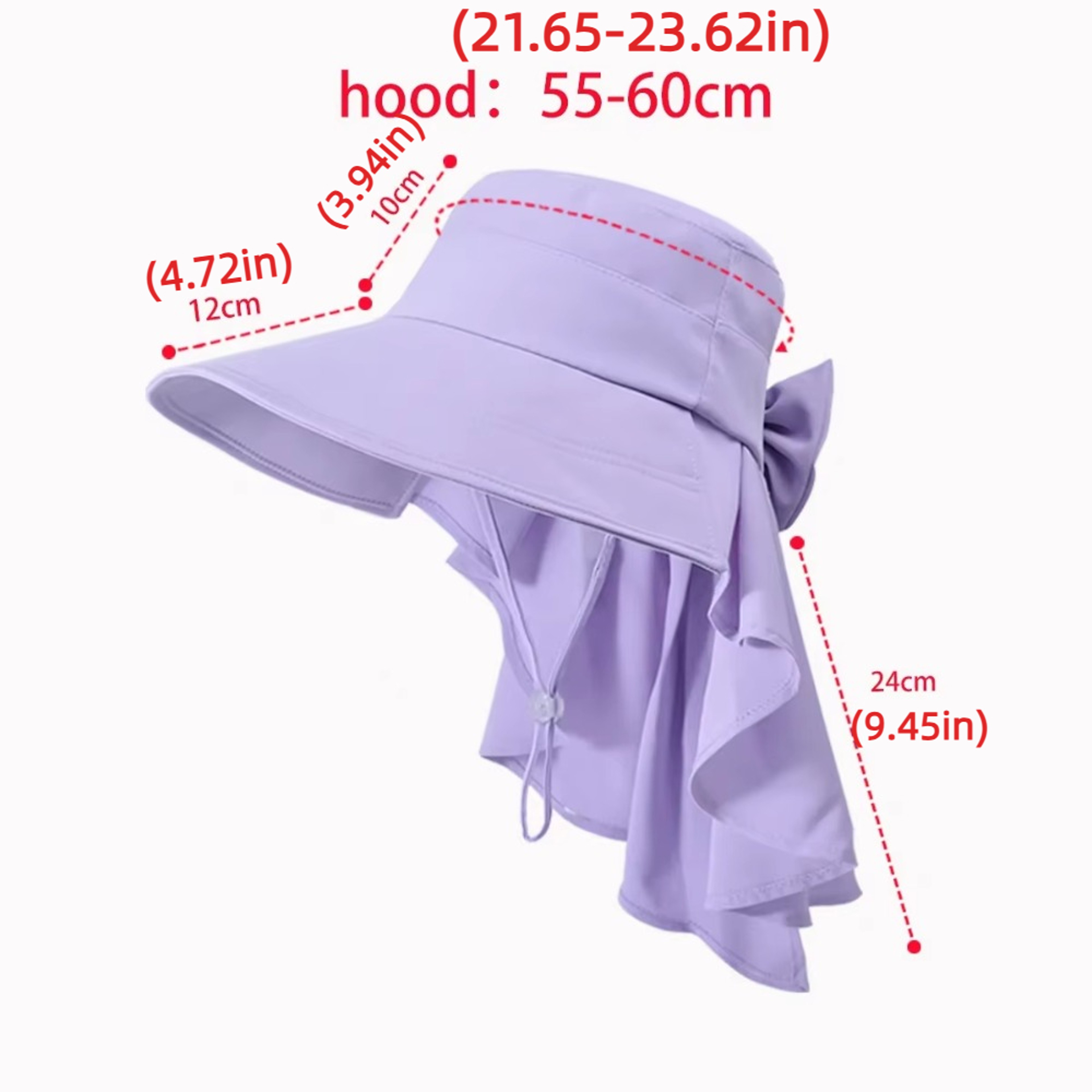Wide Brim Ponytail Sun Hat With Removable Neck Shawl 4