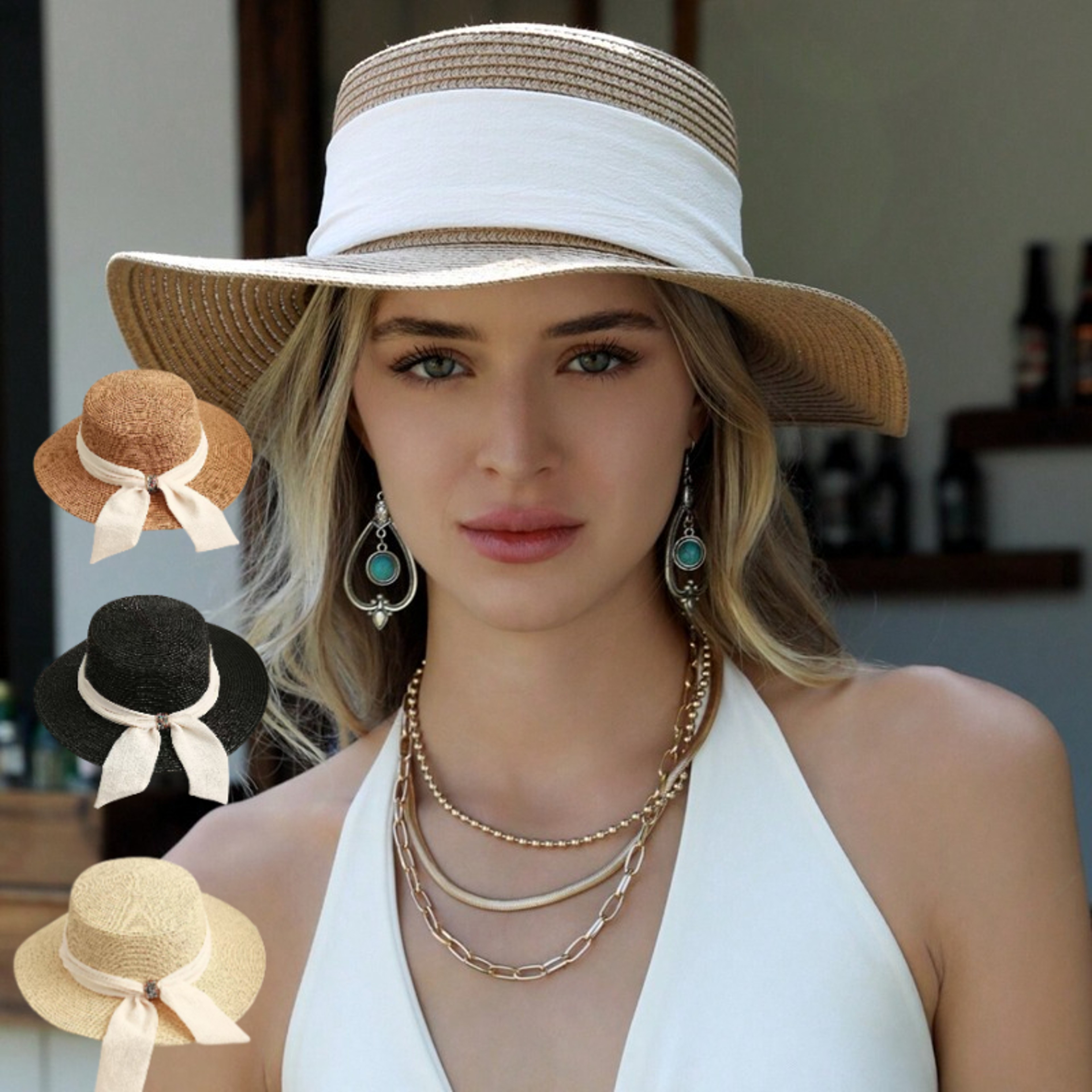 SereneSummer Wide Brim Straw Sun Hat – Foldable Packable Beach Summer Hat for Women – view 1