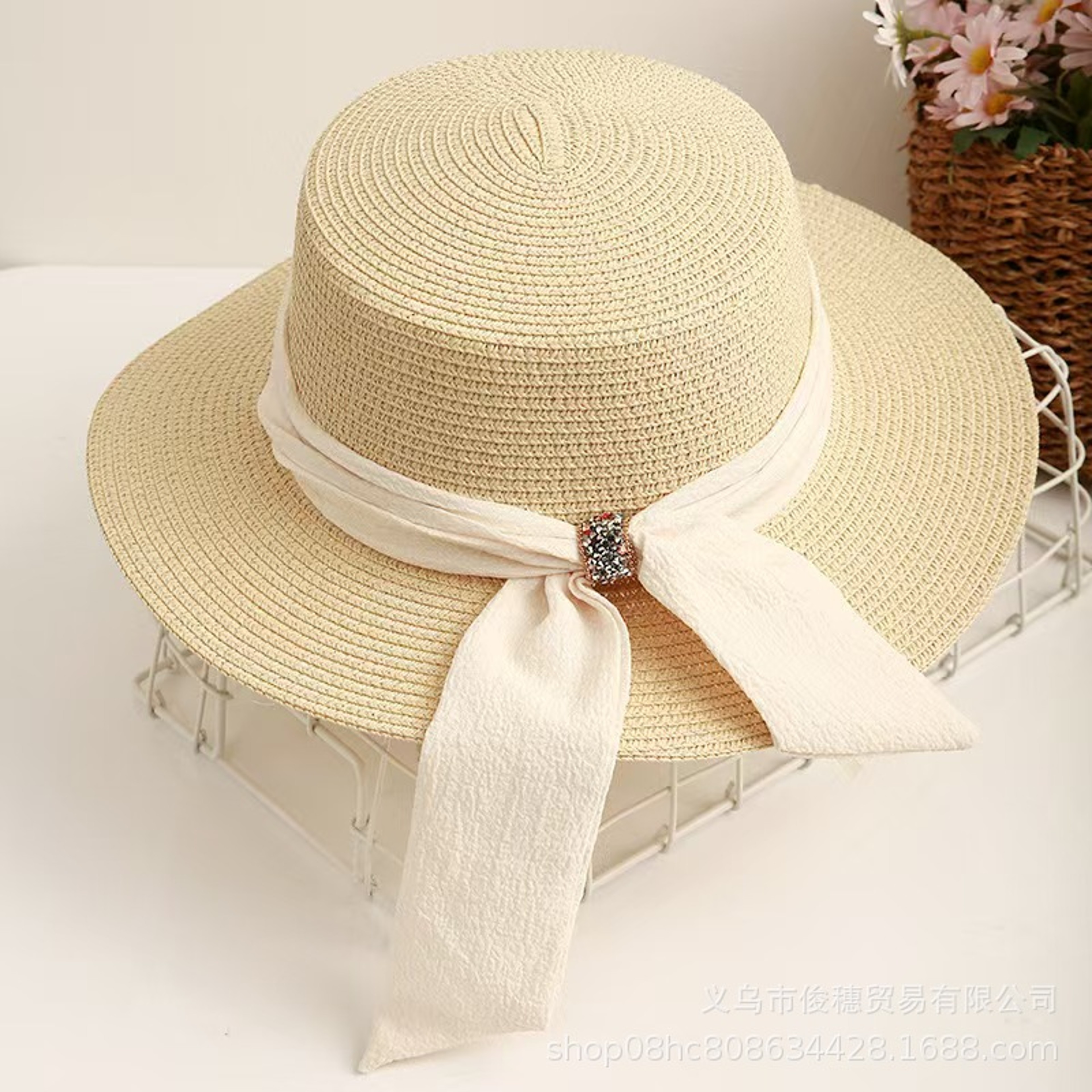 SereneSummer Wide Brim Straw Sun Hat – Foldable Packable Beach Summer Hat for Women – view 8