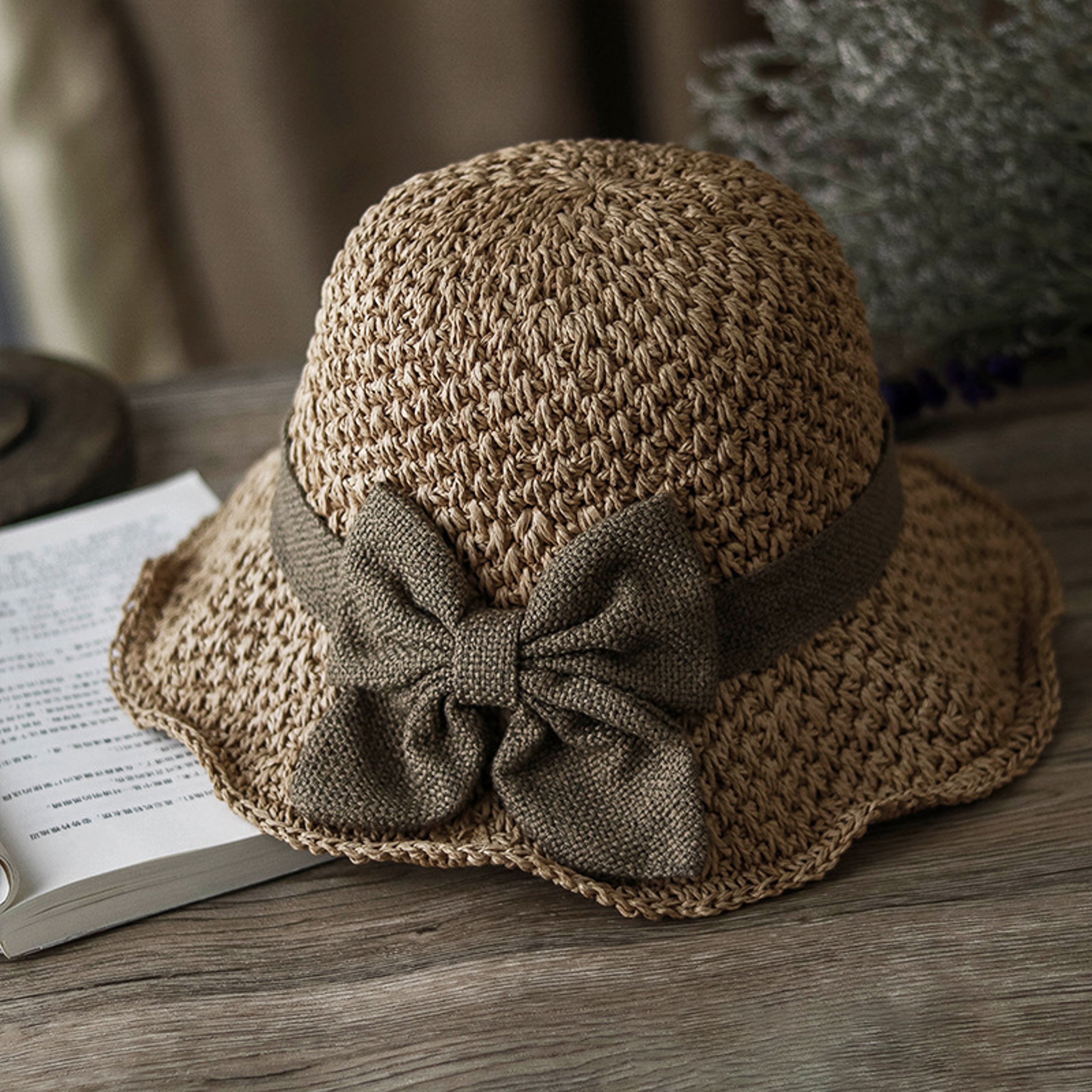 Aura Summer Handcrafted Foldable Wide Brim Straw Sun Hat For Women 4