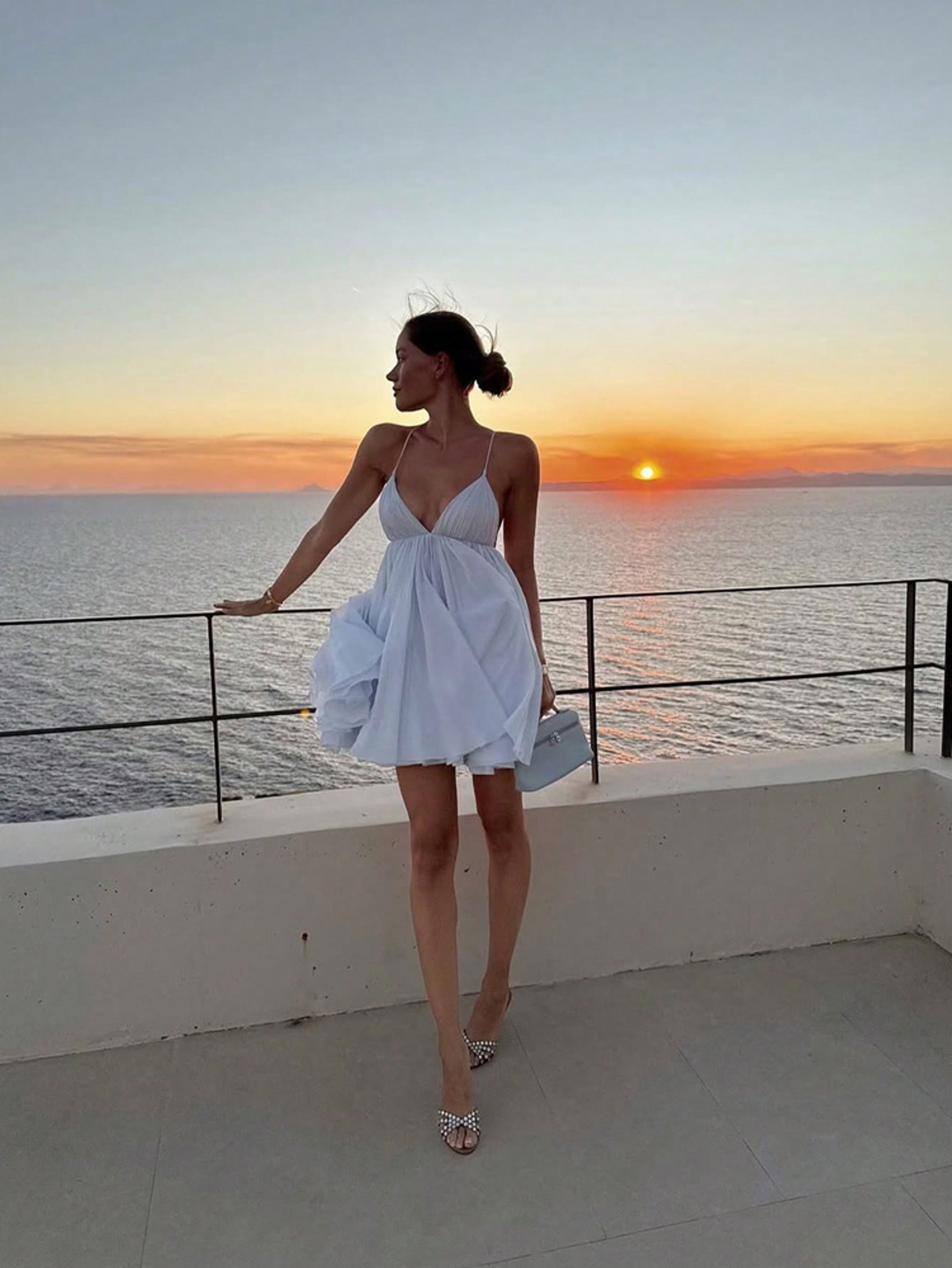 Backless Mini Dress Summer Spaghetti Strap ALine Cami Beach Vacation Style Short Dress 0