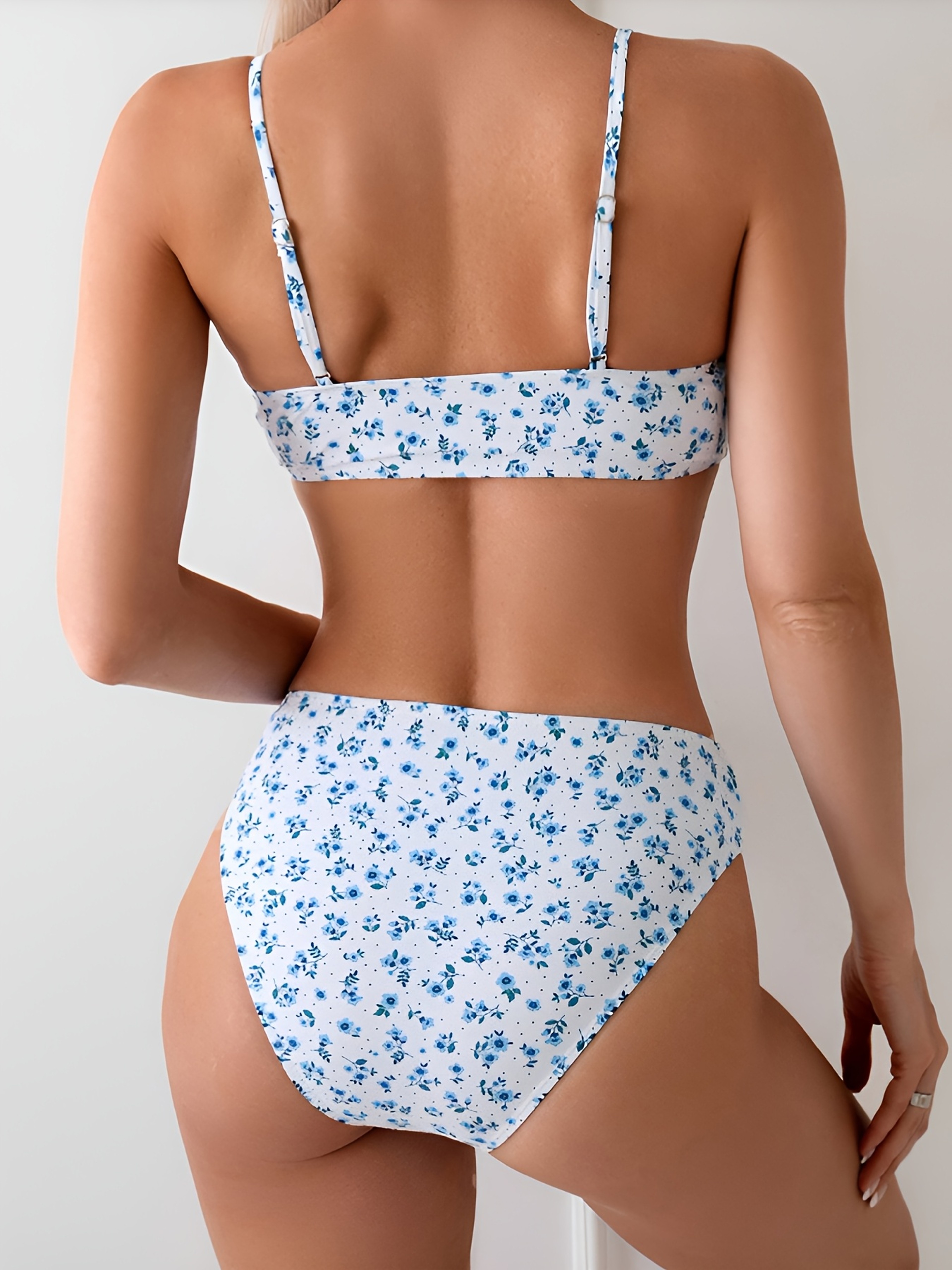 Boho Floral High Waist Bikini Set Two Piece Swimsuit 1