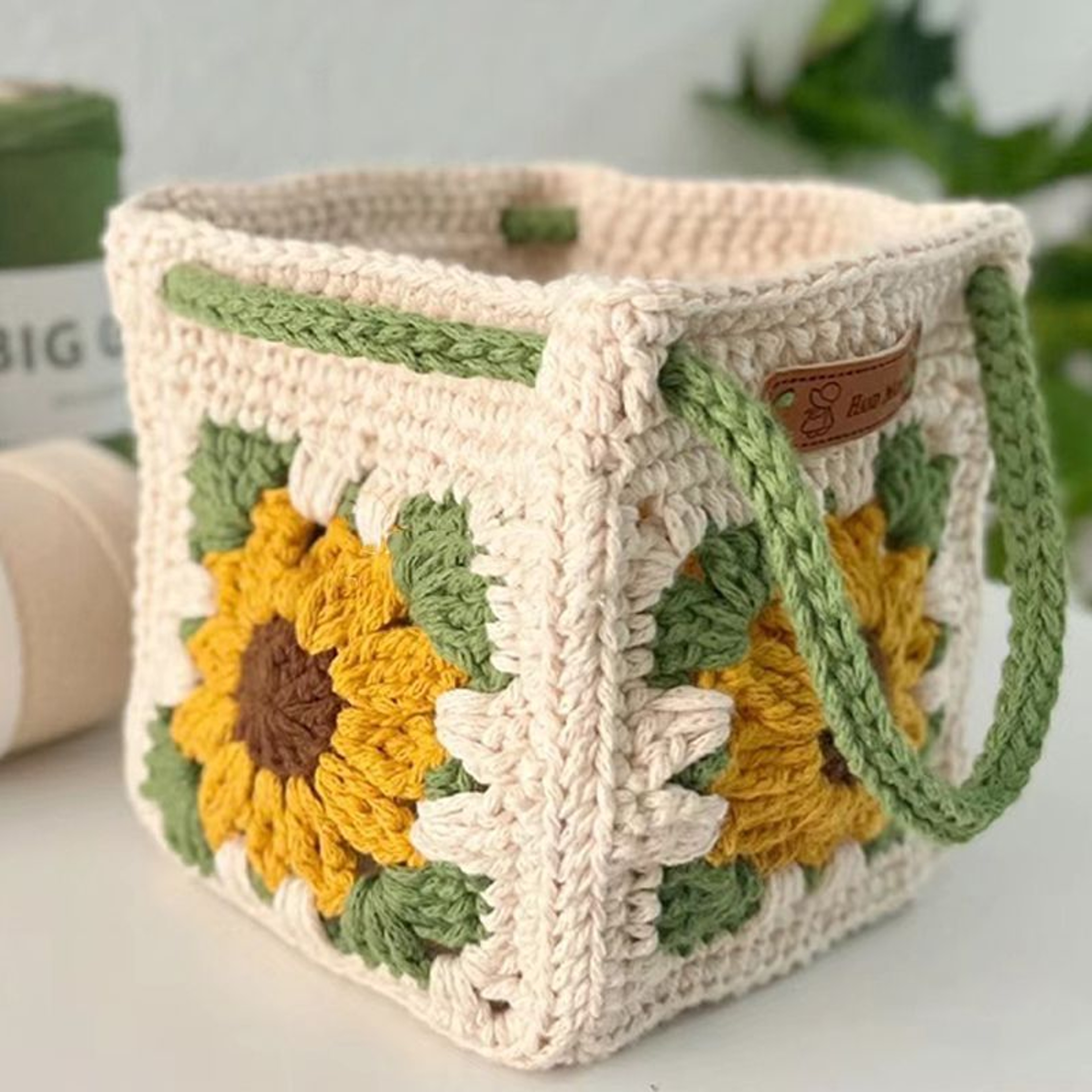 Handmade Sunflower Crochet Tote Bag – view 2
