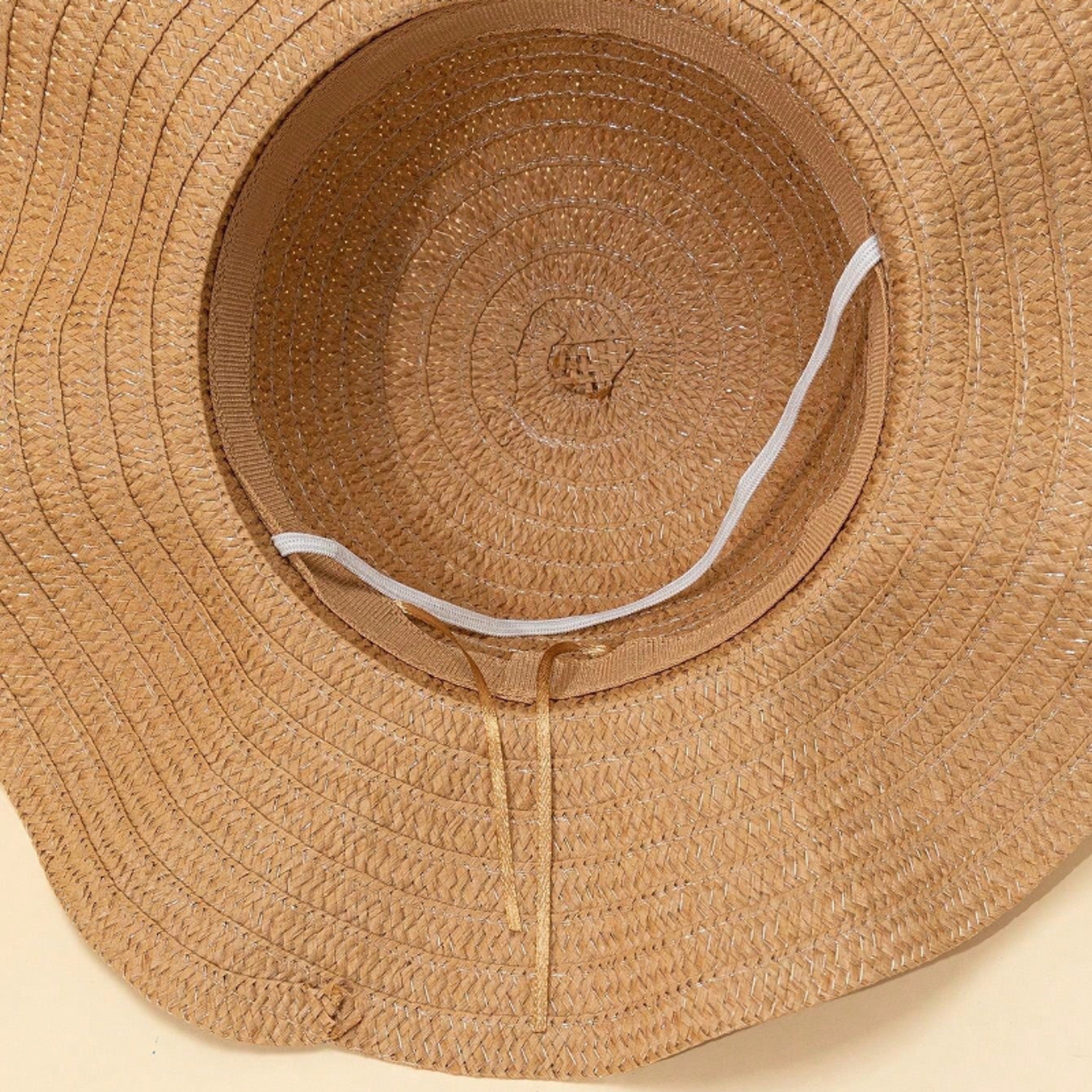 Boho Chic Wide Brim Straw Sun Hat with Elegant Bowknot – view 3