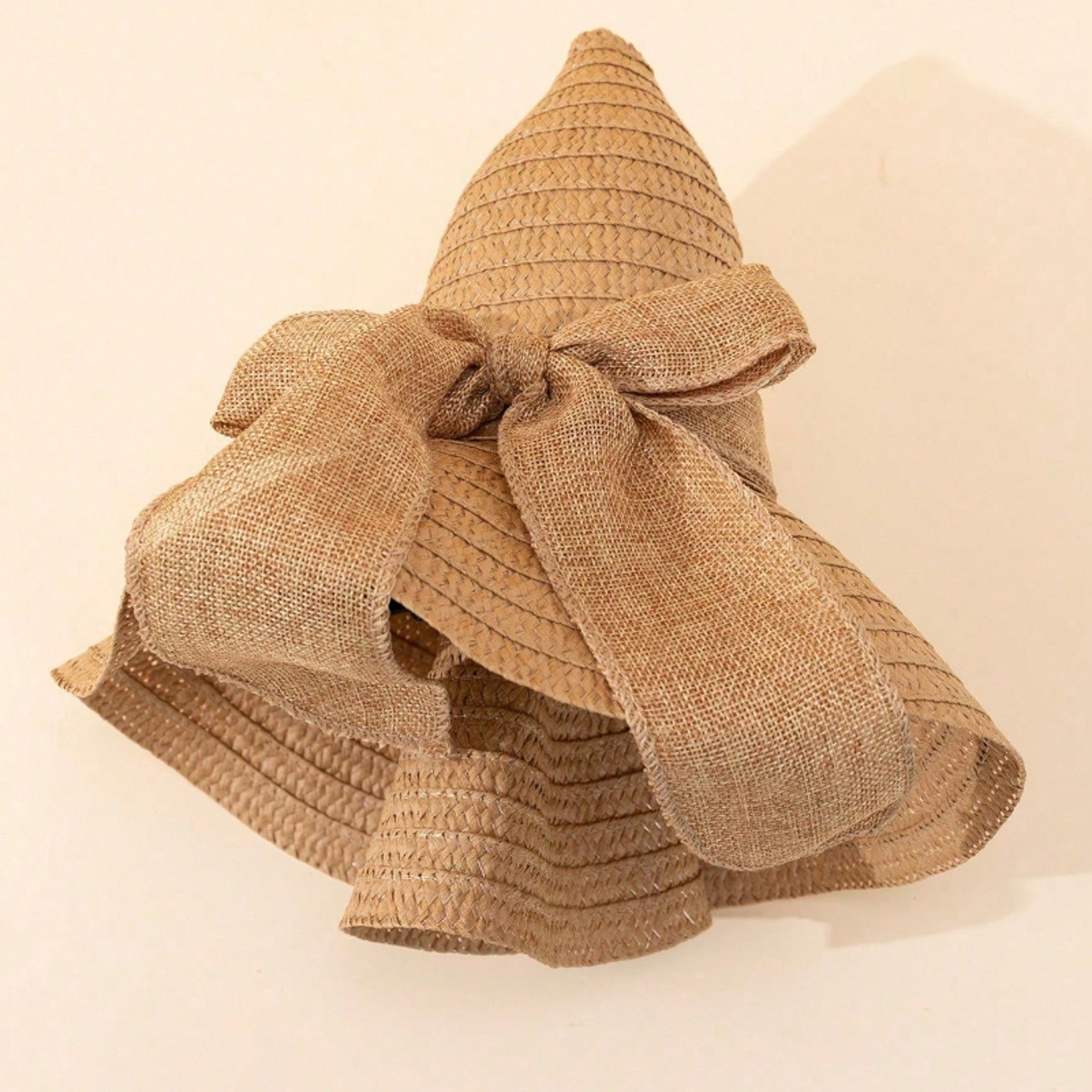 Boho Chic Wide Brim Straw Sun Hat with Elegant Bowknot – view 6