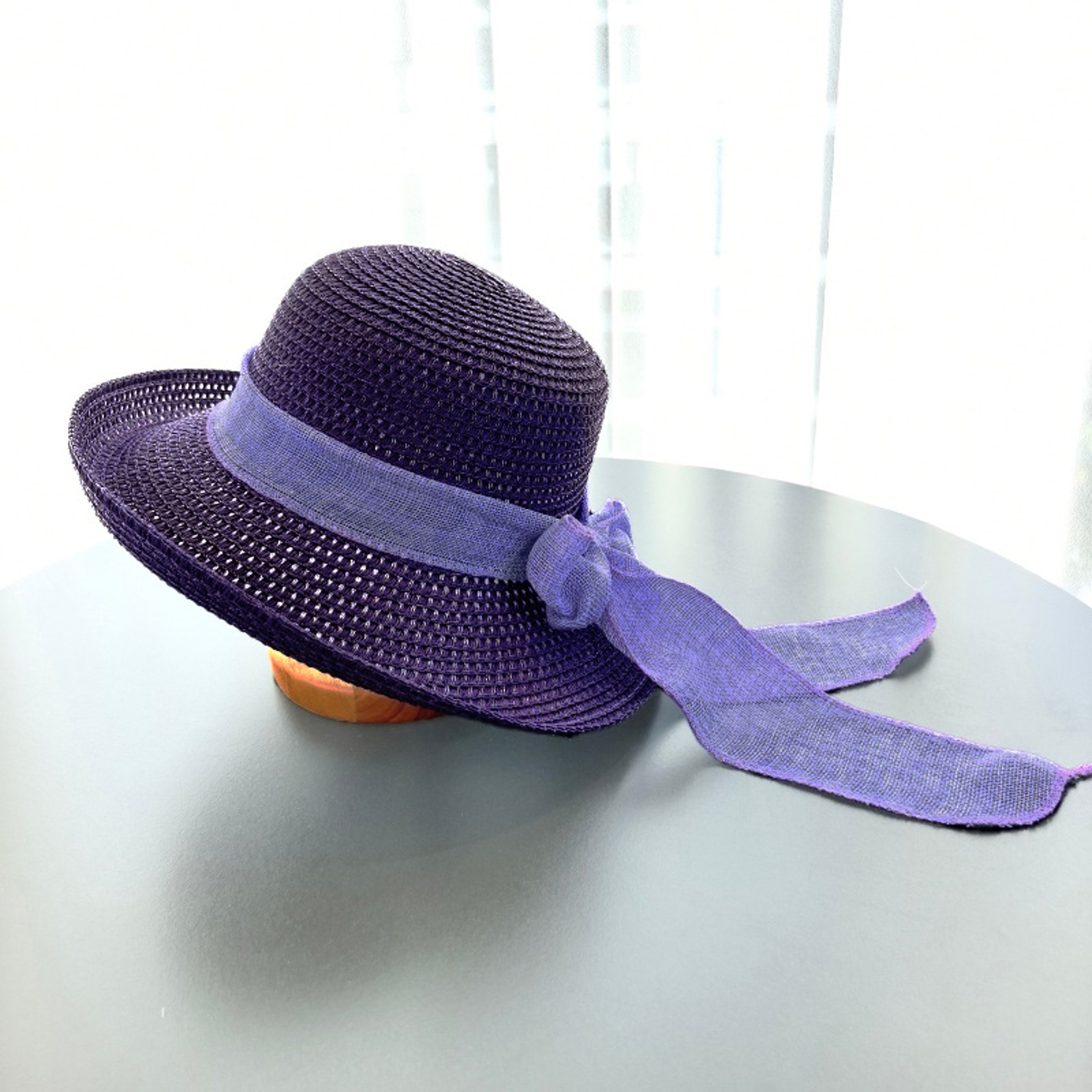 Summer Wide Brim Straw Sun Hat - Foldable Beach Visor with Elegant Ribbon Bow – view 7