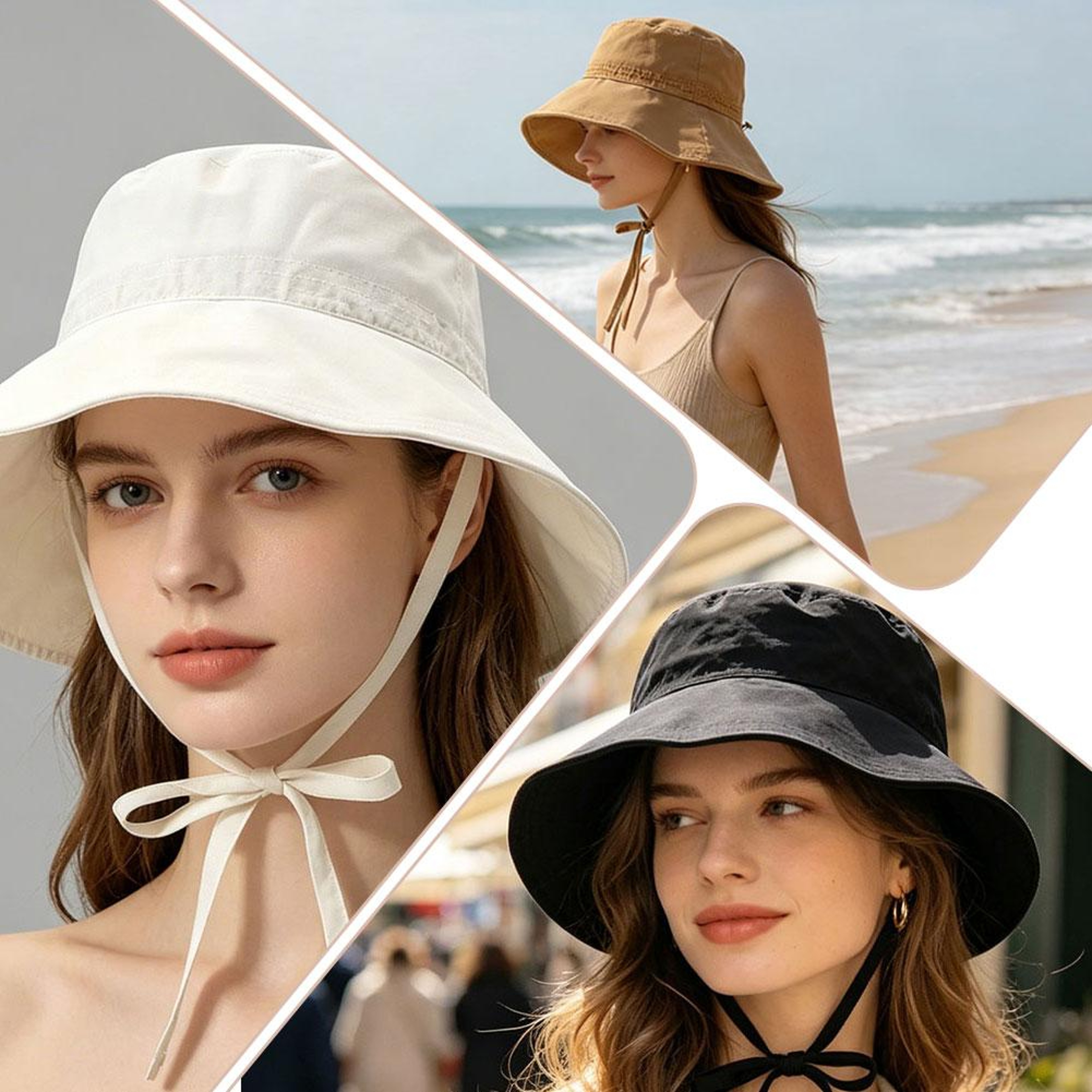 Wide Brim UV Protection Bucket Hat - Adjustable Foldable Summer Beach Sun Hat – view 2