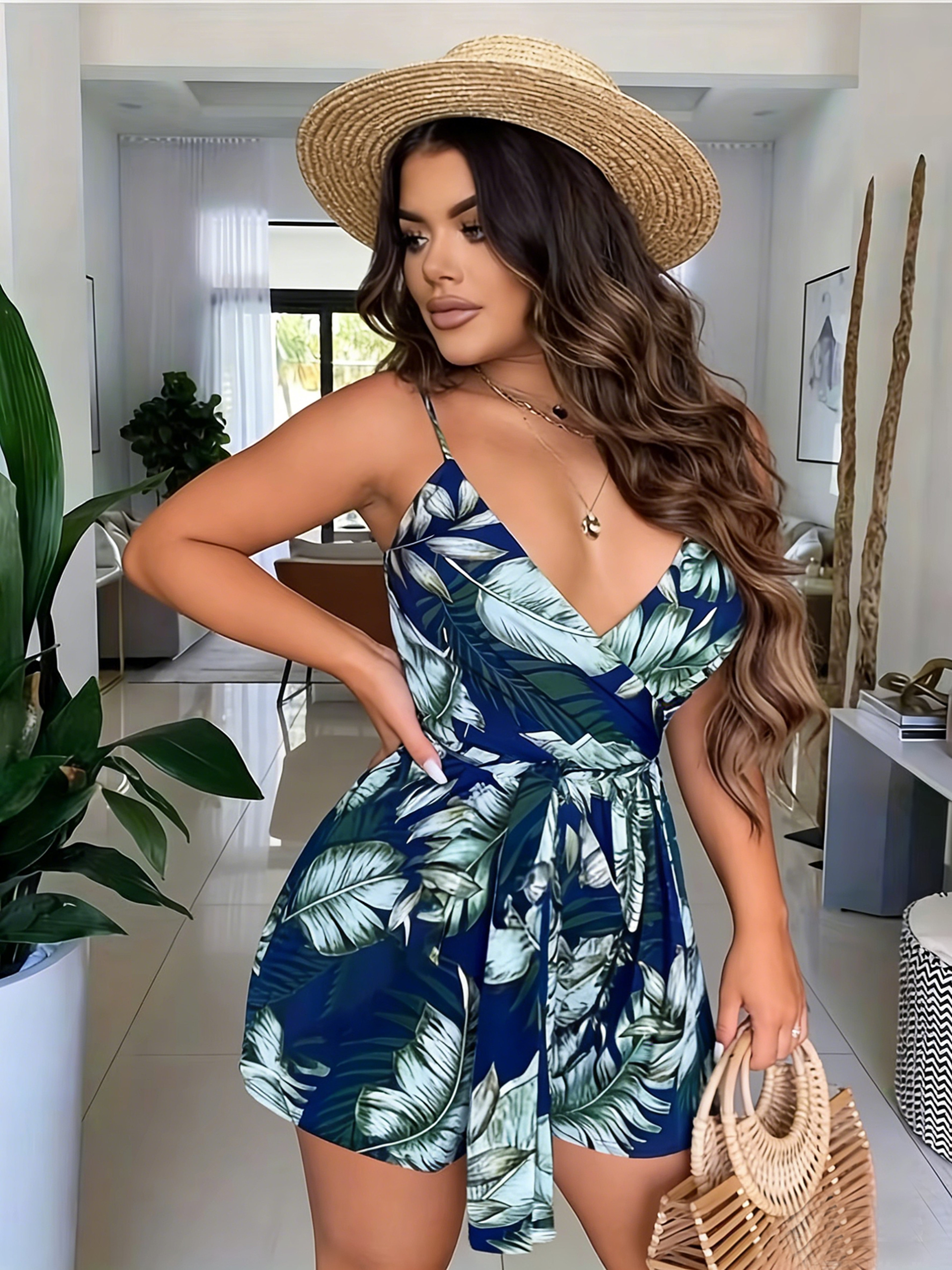 Women Tropical Print Boho Beach Mini Dress – view 4