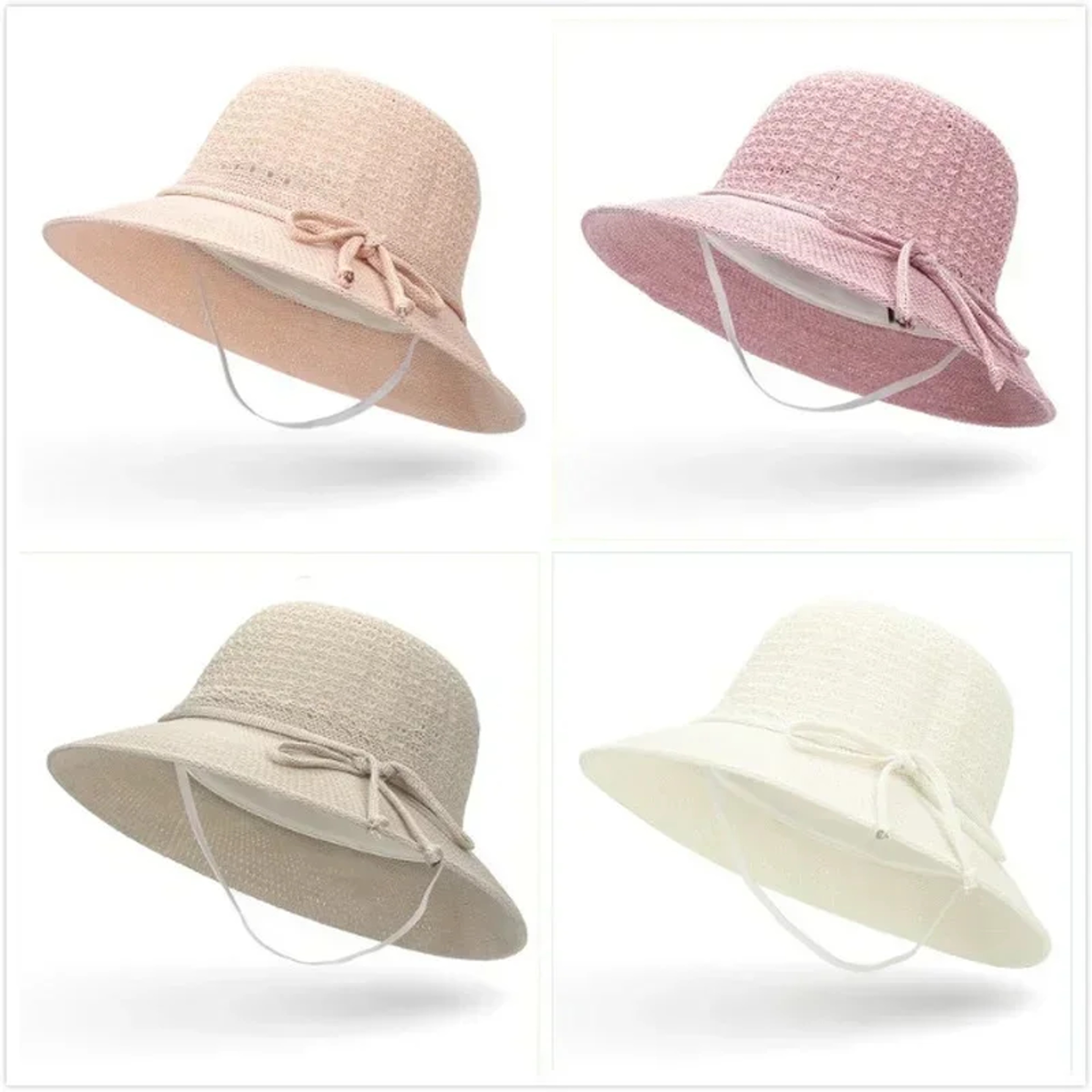 Braided Summer Beach Sun Hat Foldable Solid Color Women Sun Visor Hat with 6cm Protective Sunshade Brim – view 3