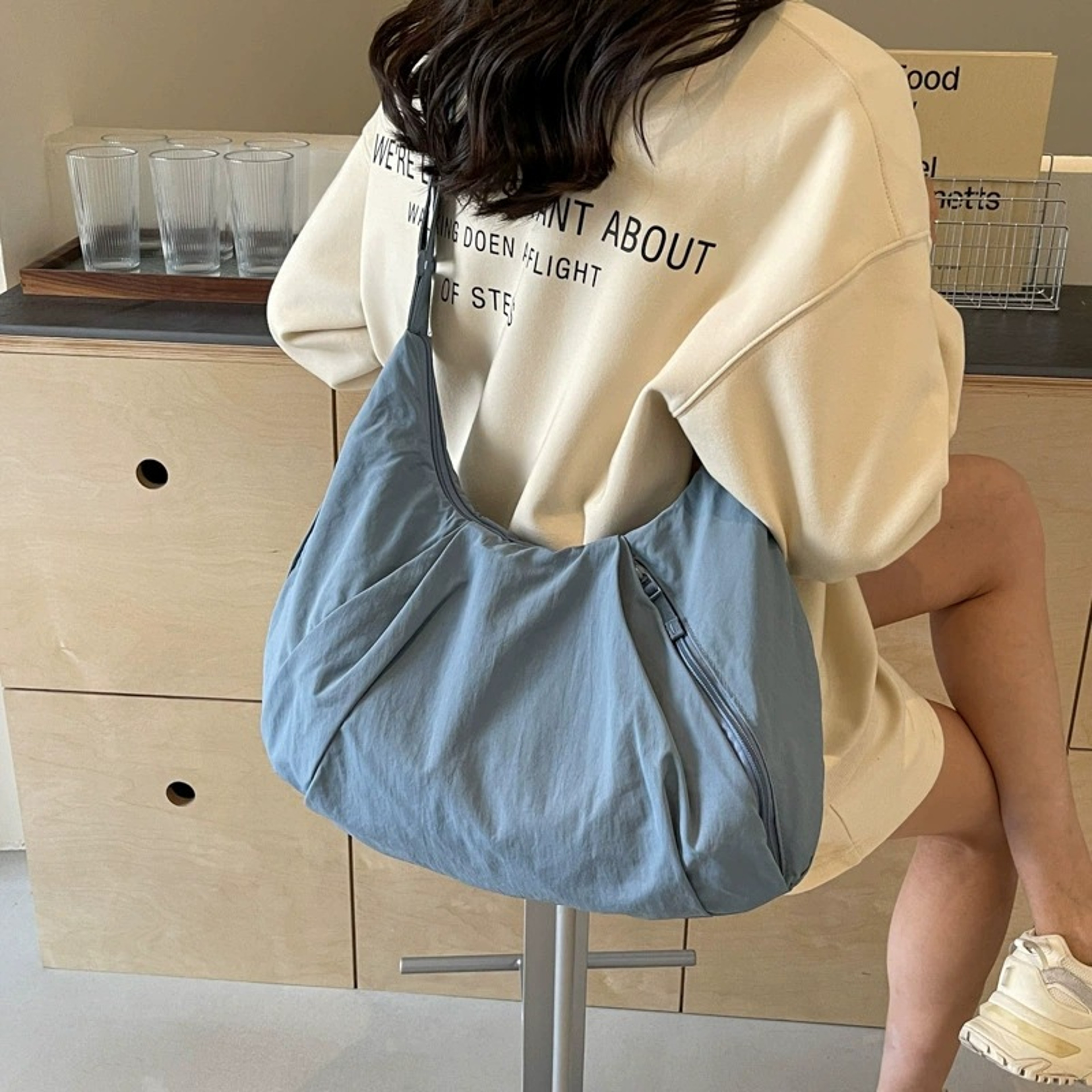 Aura Nylon Dumpling Bag - Large Capacity Gym Bag & Commute Shoulder Bag – view 1