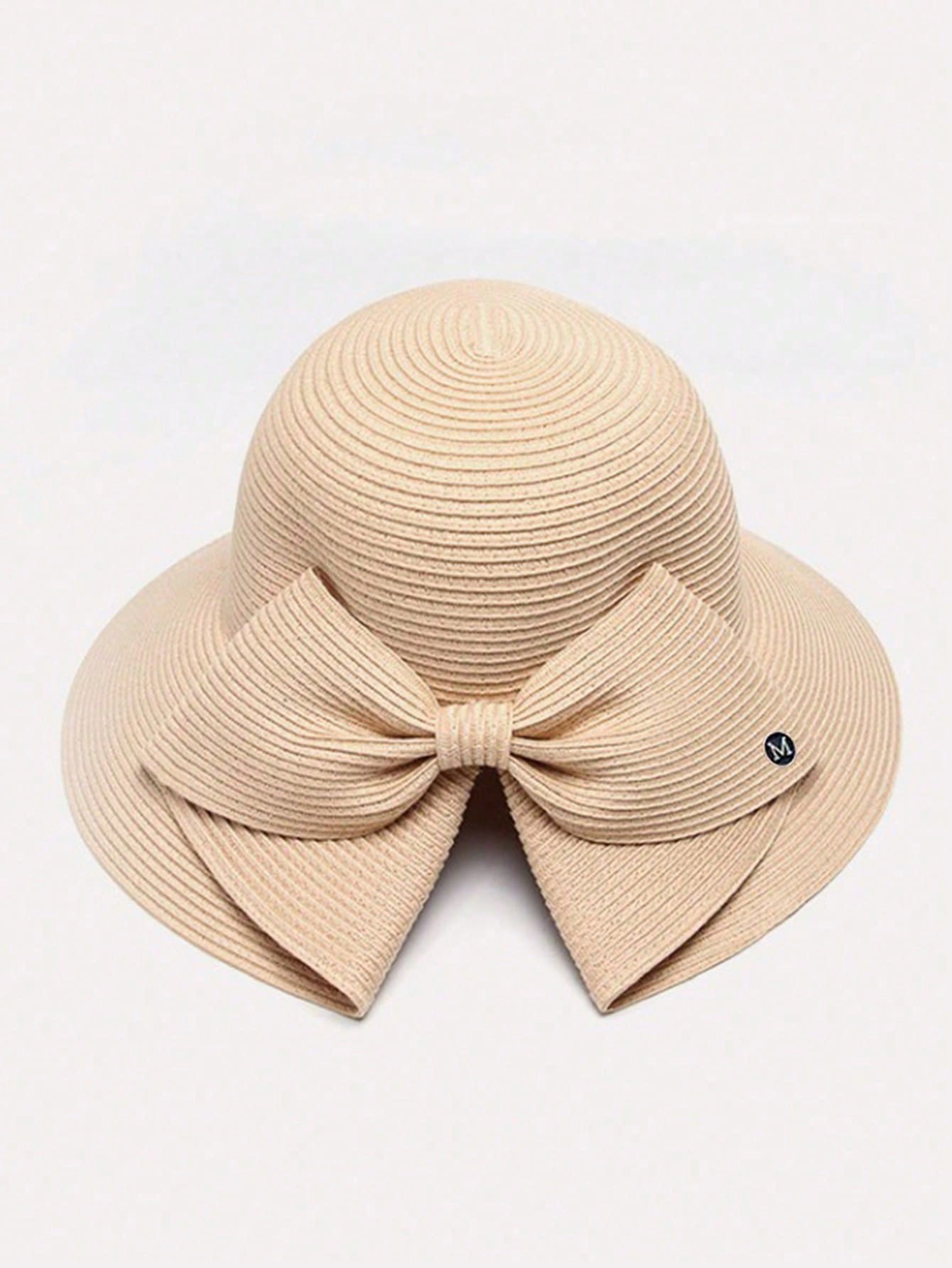 Elegant Wide Brim Straw Sun Hat With Bowknot For Women Foldable Summer Beach Cap 3