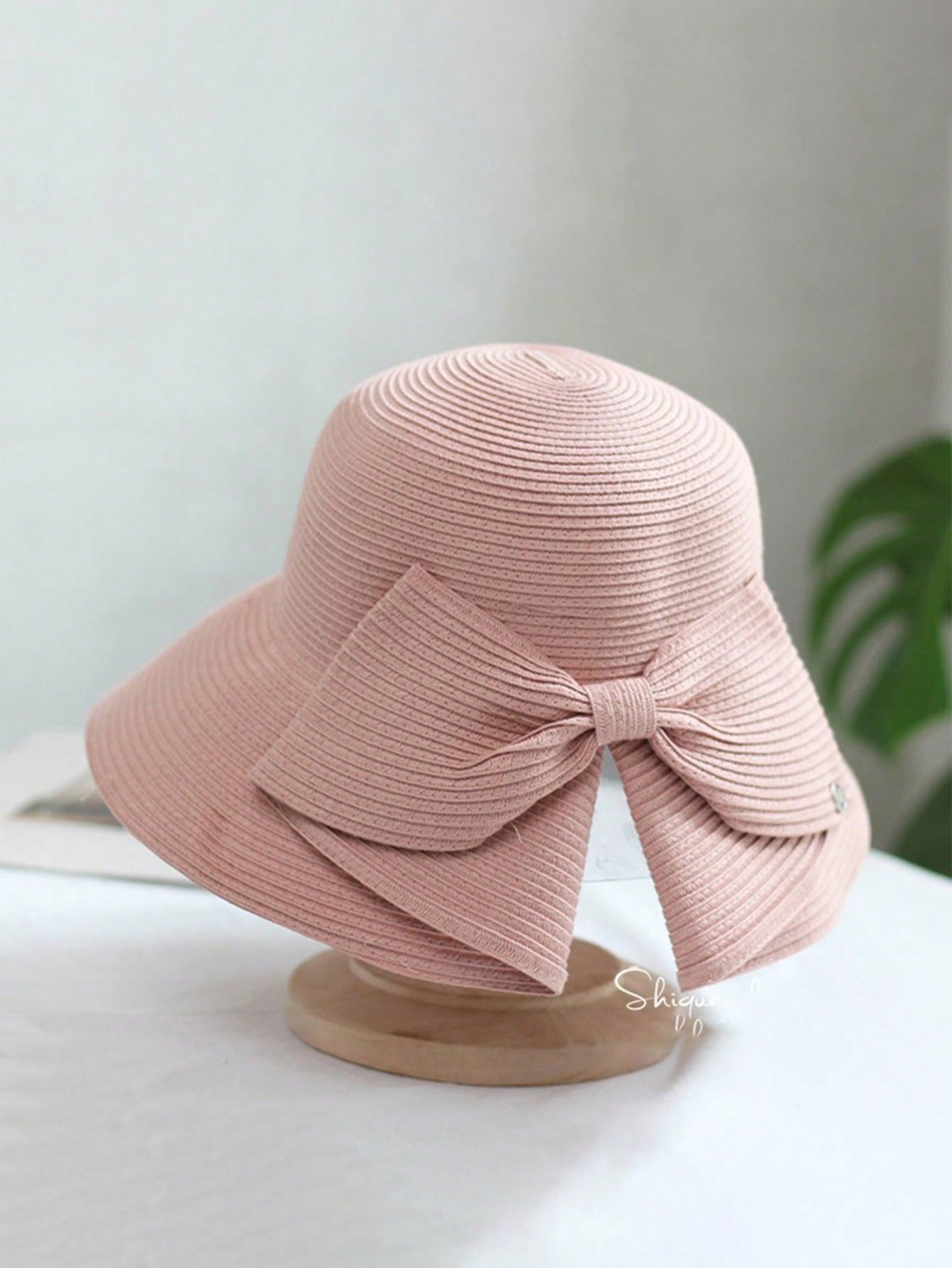 Elegant Wide Brim Straw Sun Hat With Bowknot For Women Foldable Summer Beach Cap 4