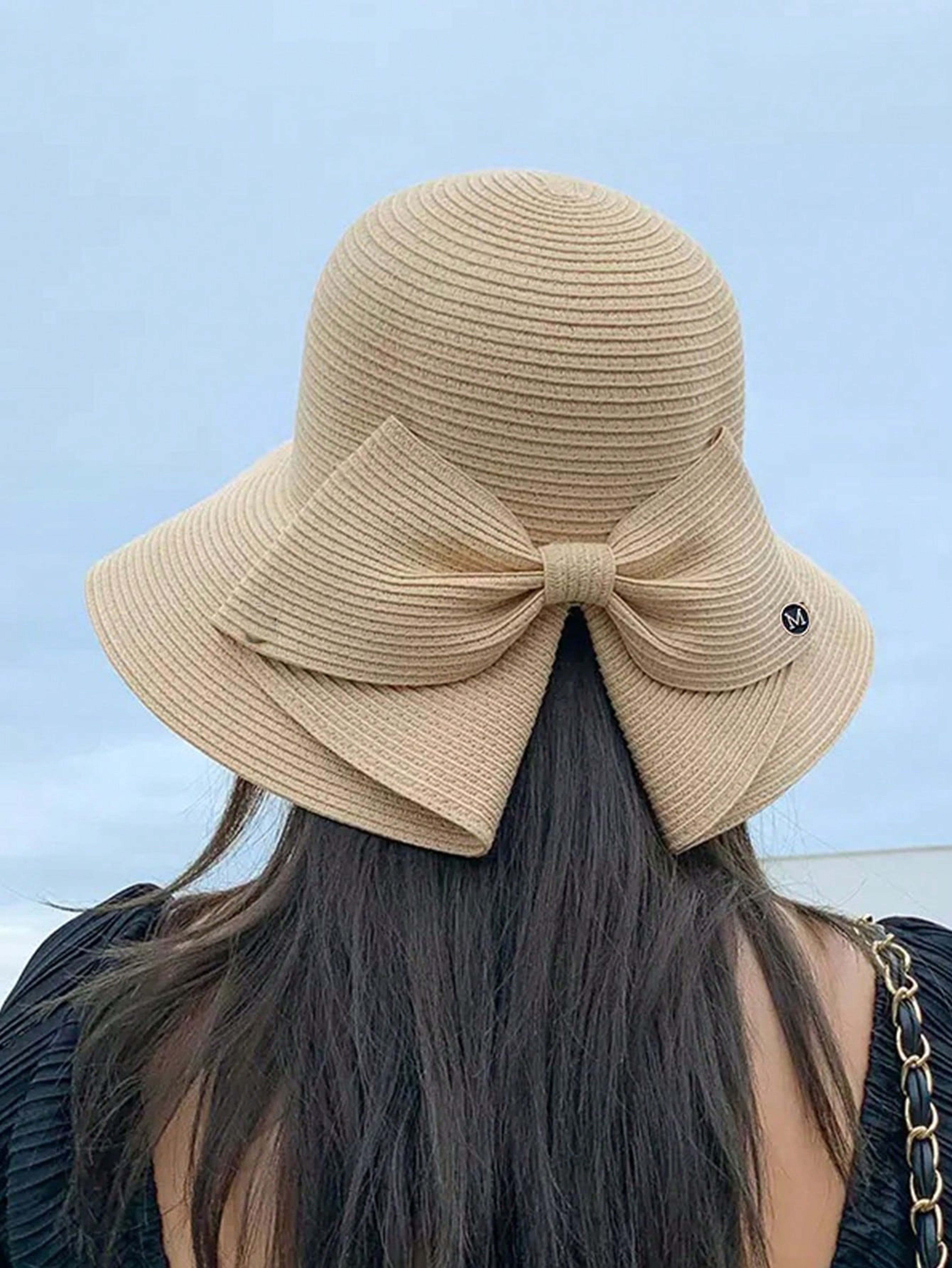 Elegant Wide Brim Straw Sun Hat With Bowknot For Women Foldable Summer Beach Cap 8
