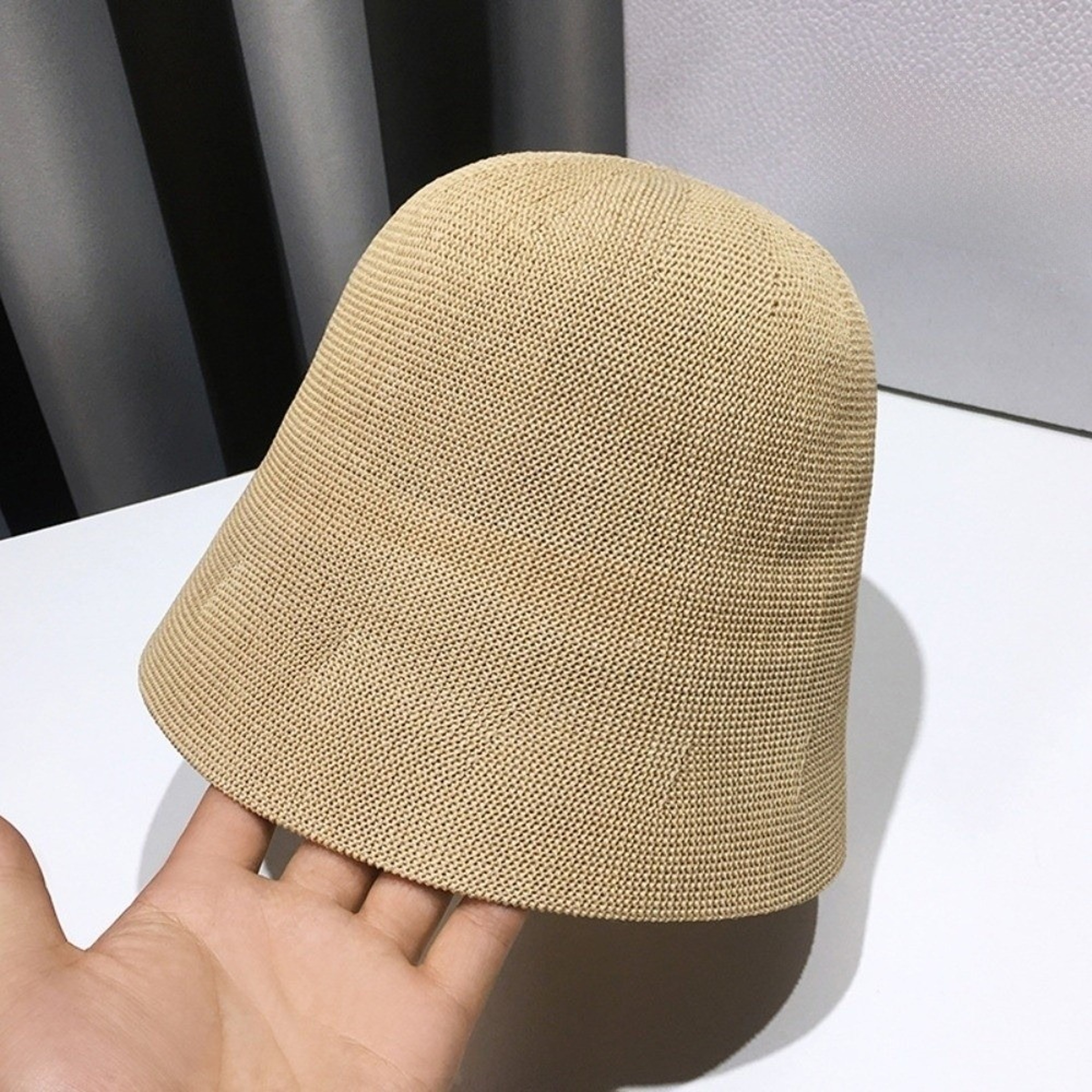 Foldable Linen Beach Bucket Hat With Wide Brim Breathable Cotton Summer Sun Protection Floppy Hat F 8