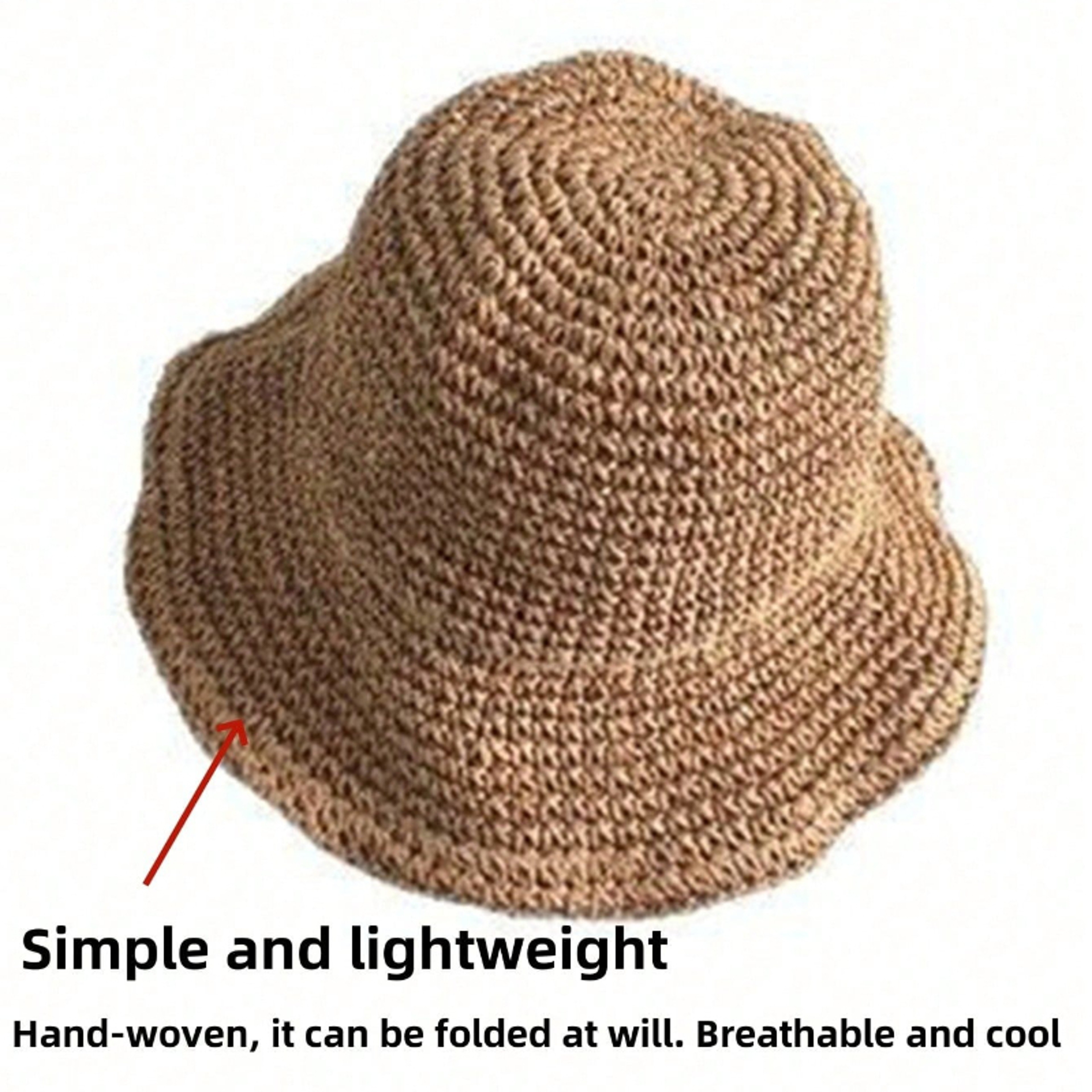 Women Foldable Straw Beach Sun Hat Wide Brim UV Protection Visor 2