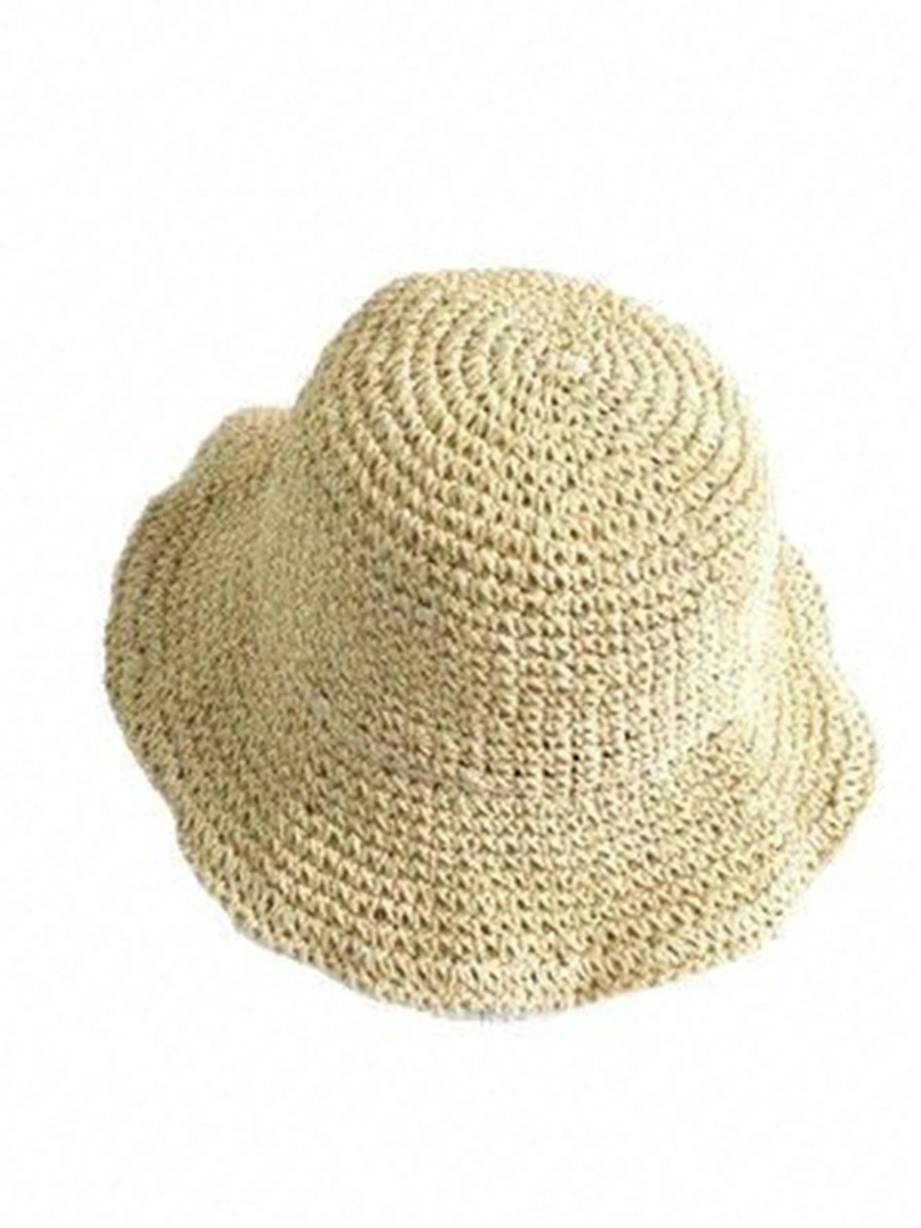 Women Foldable Straw Beach Sun Hat Wide Brim UV Protection Visor 6
