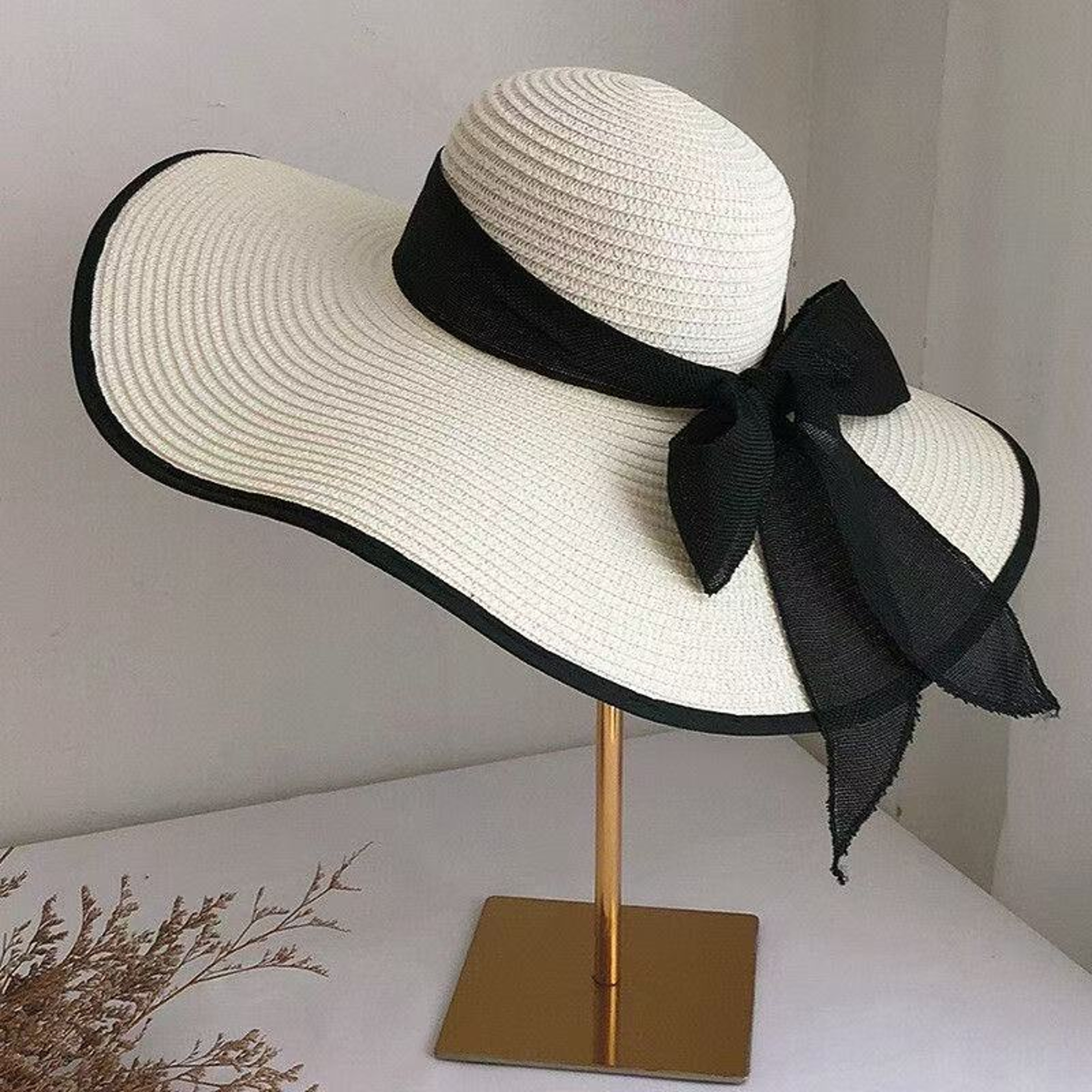 Packable Wide Brim Straw Sun Hat – Elegant Floppy Beach Cap for Women – view 8