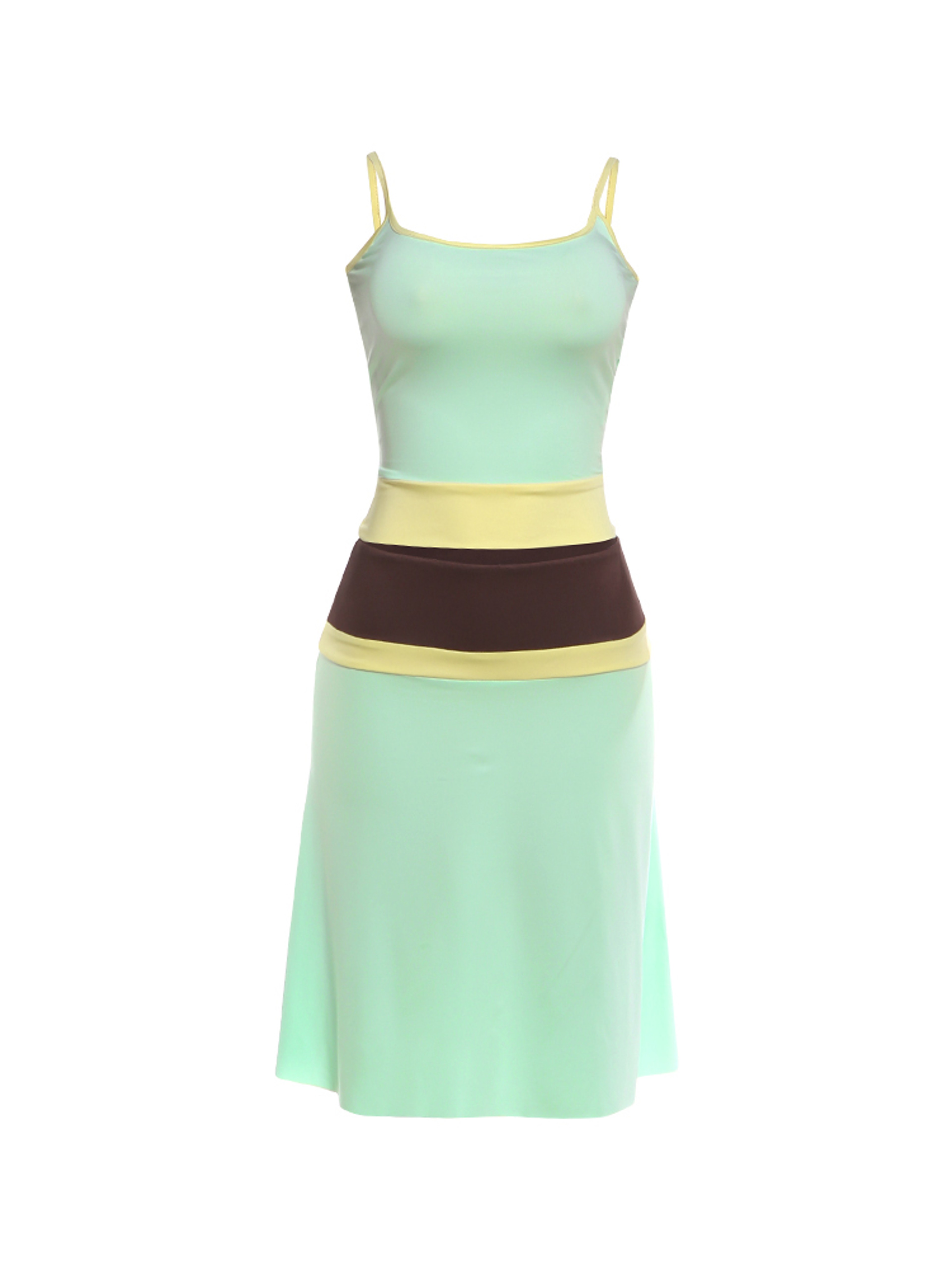 Sisterlinda Style Patchwork Two Piece Skirt Set Low Neck Backless Crop Top And Ruched Mid Skirt Mat 4