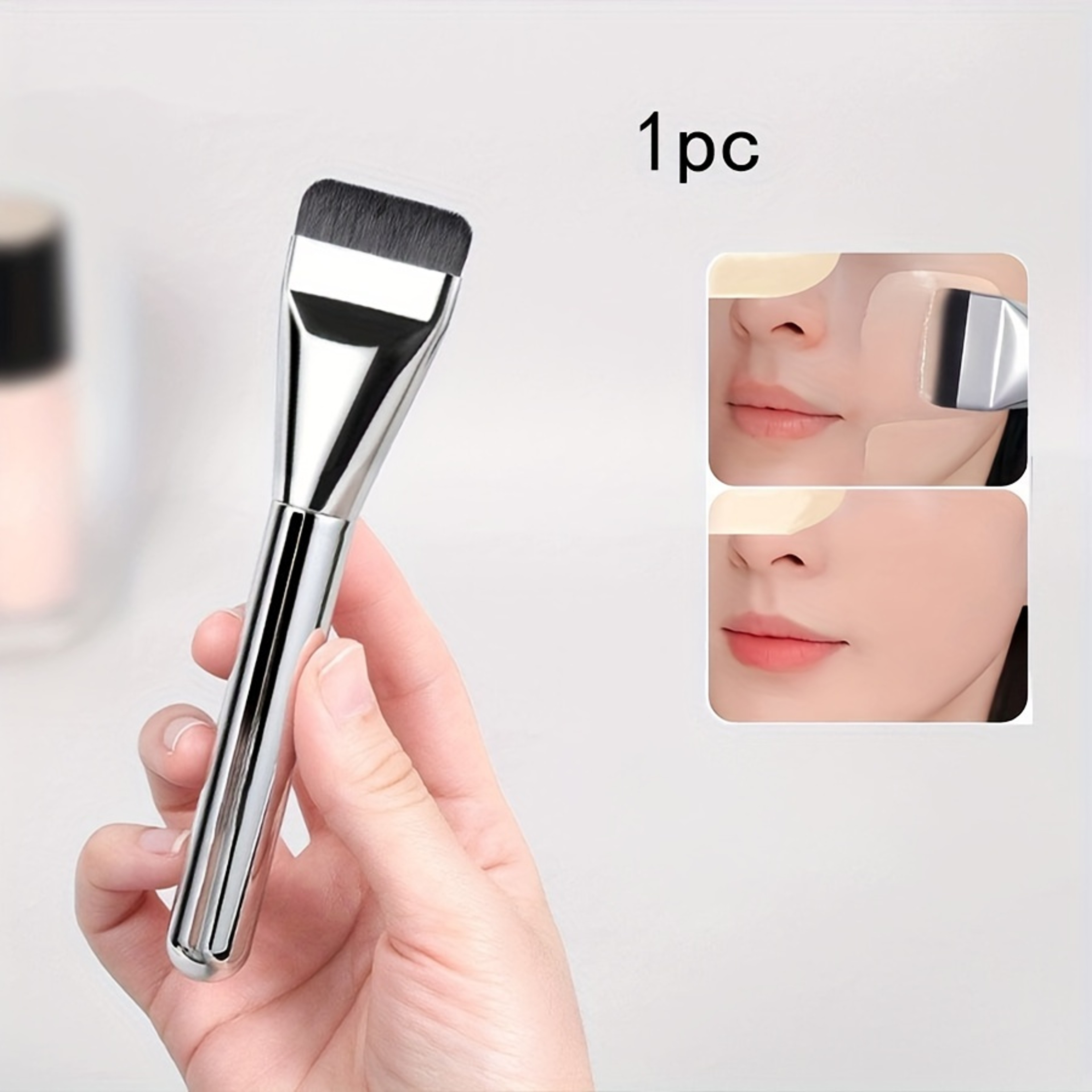 Oval Foundation Brush, Multi-Use Ultra-Fine Bristle, Hypoallergenic Nylon Makeup Brush for Perfect Face Contouring – view 7