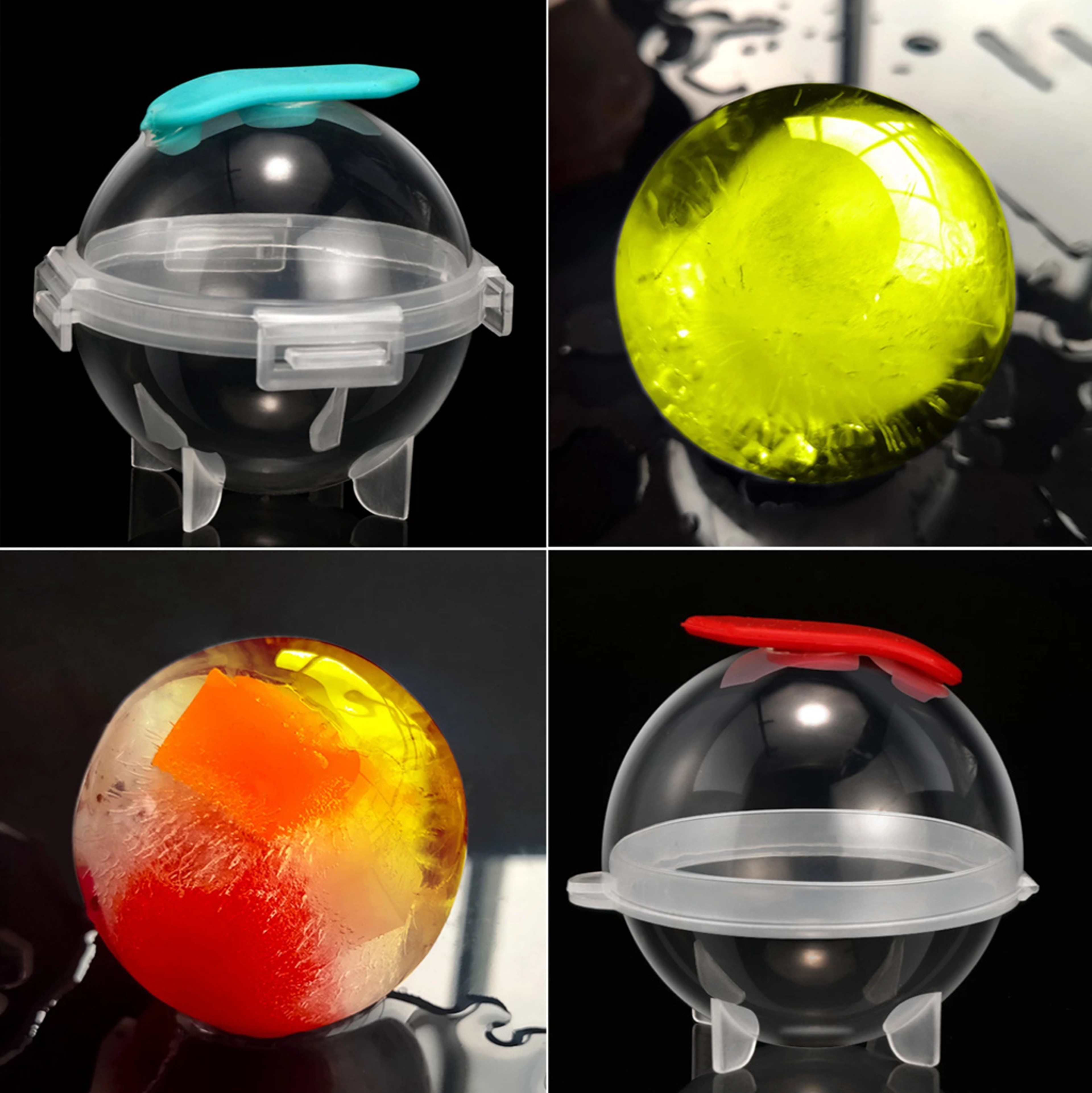 Large Ice Mould Round Ice Ball Maker Ice Cube Tray Box For DIY Home Bar Cocktail Sphere Ice Shape M 4