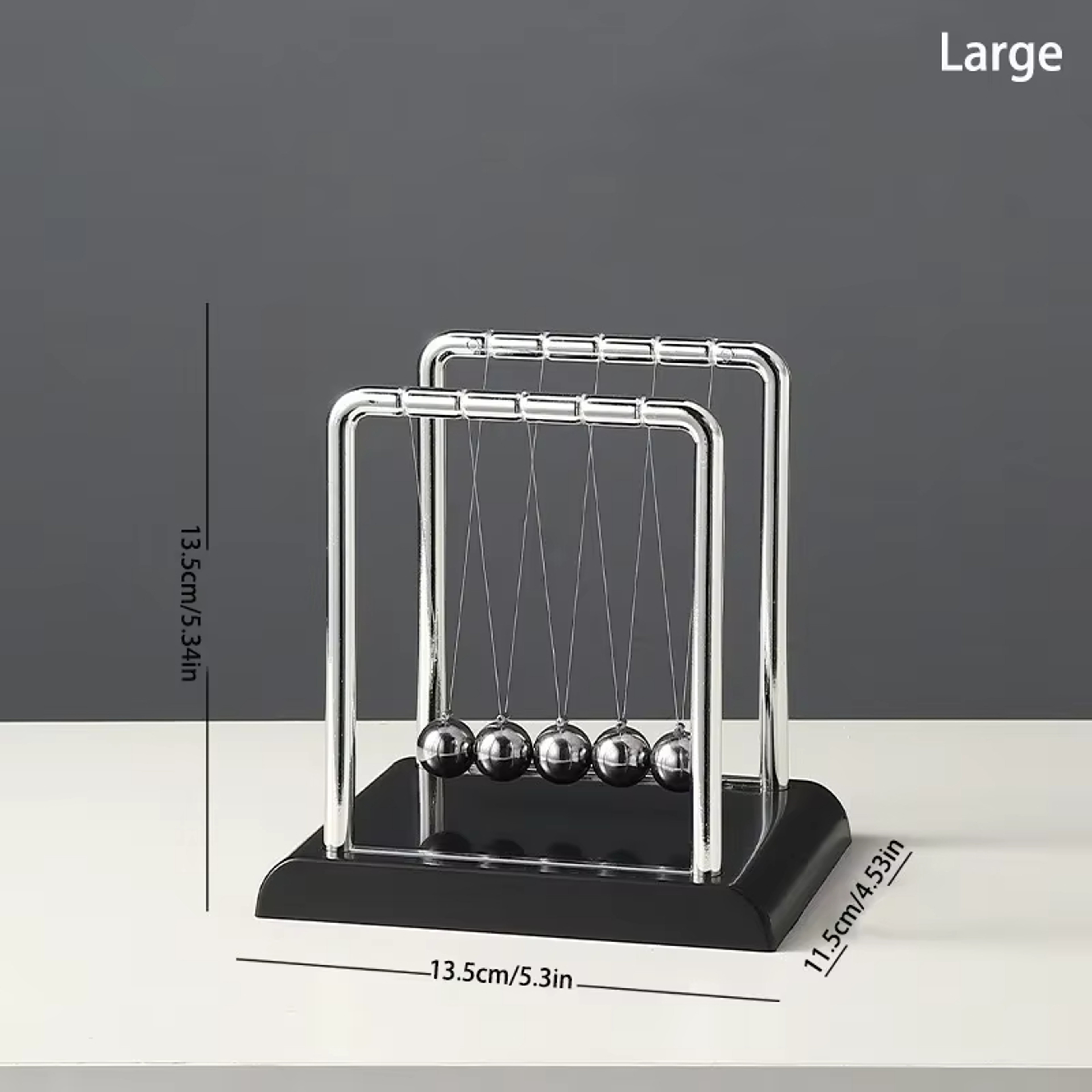 Steel Ball Desk Toy Gift, Newton Cradle Balance, Metal Gravity Pendulum, Physics Science Teaching Supplies for Home – view 8