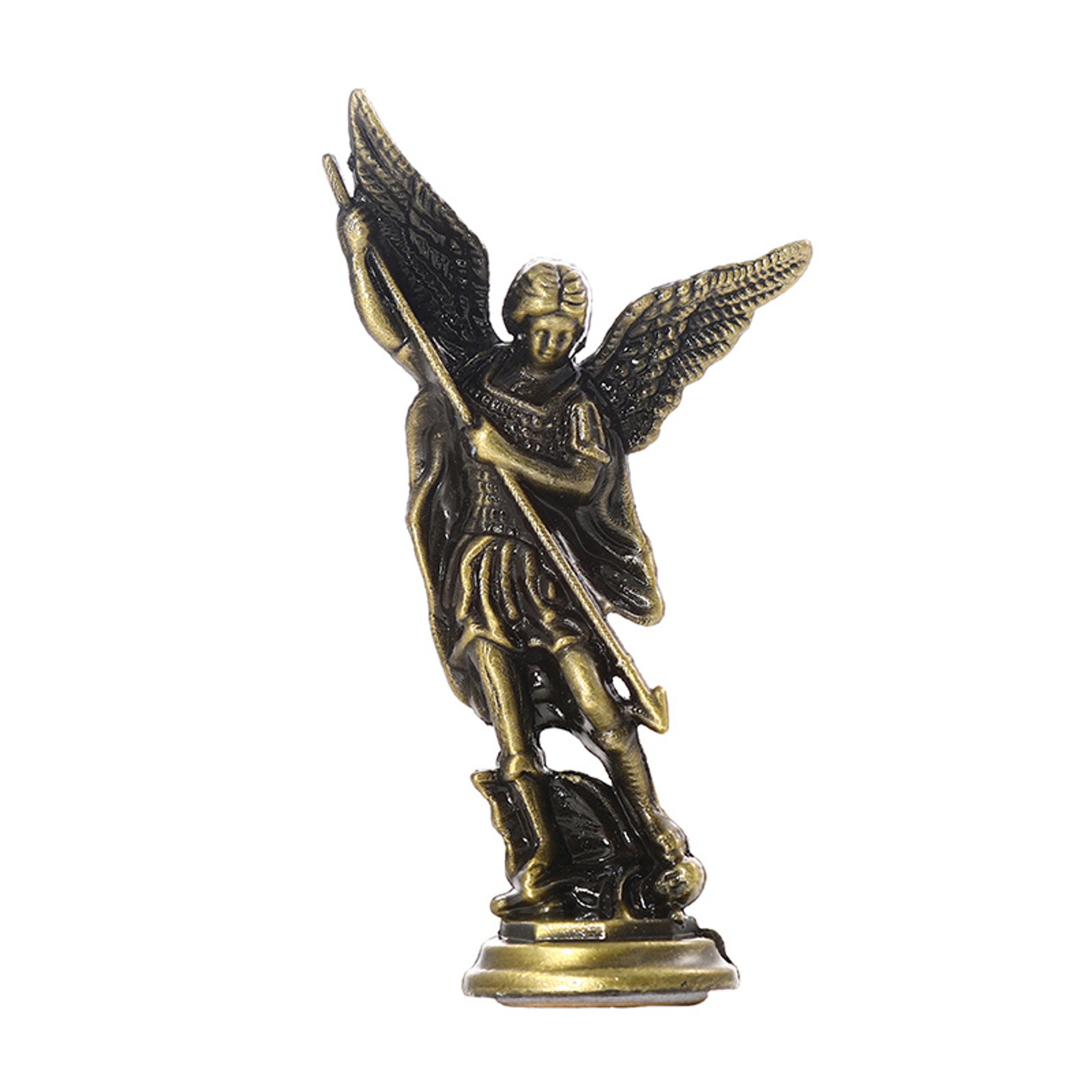 Sacred Angel Michael's Sculpture, Zinc Alloy Statue, Saint Michael Archangel Figurine for Home Desk Decor – view 4