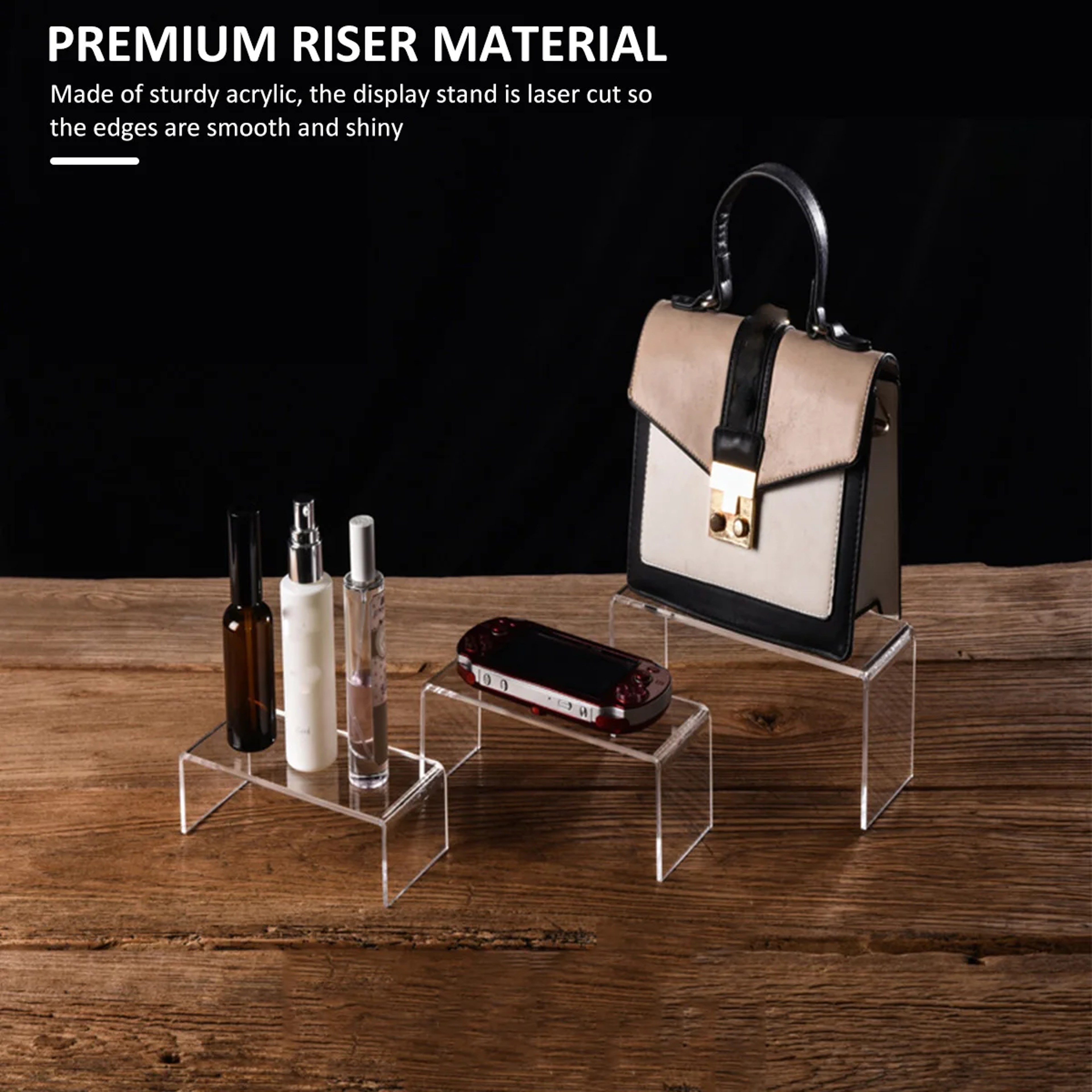 Multifunctional Transparent Acrylic Display Stand Mini Model Storage Rack Perfume Doll Jewelry Orga 7