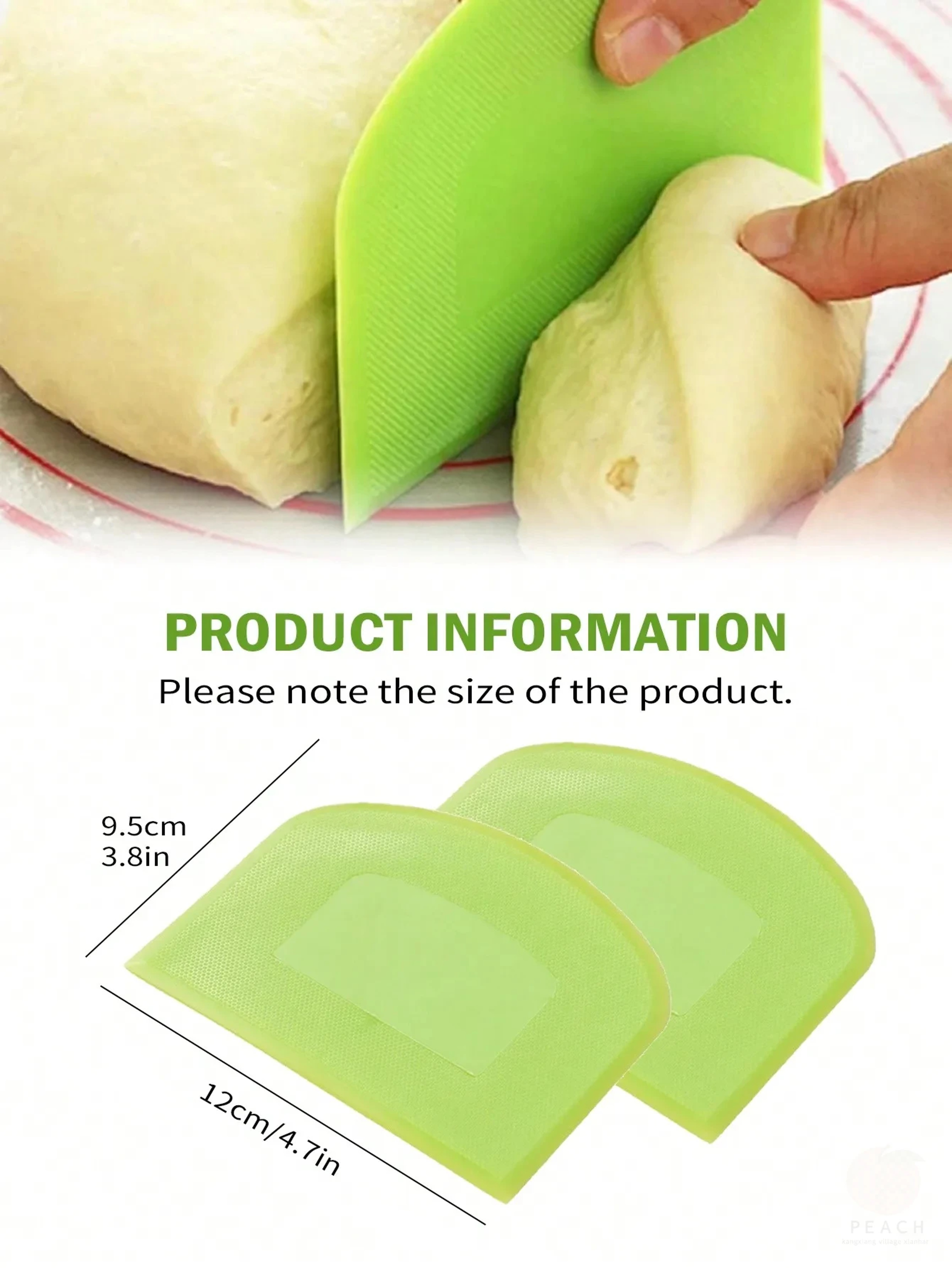 Flexible Bench Dough Cutter, Food-safe Plastic Dough Scraper Bowl, Multipurpose Food Scrappers for Bread Dough – view 2
