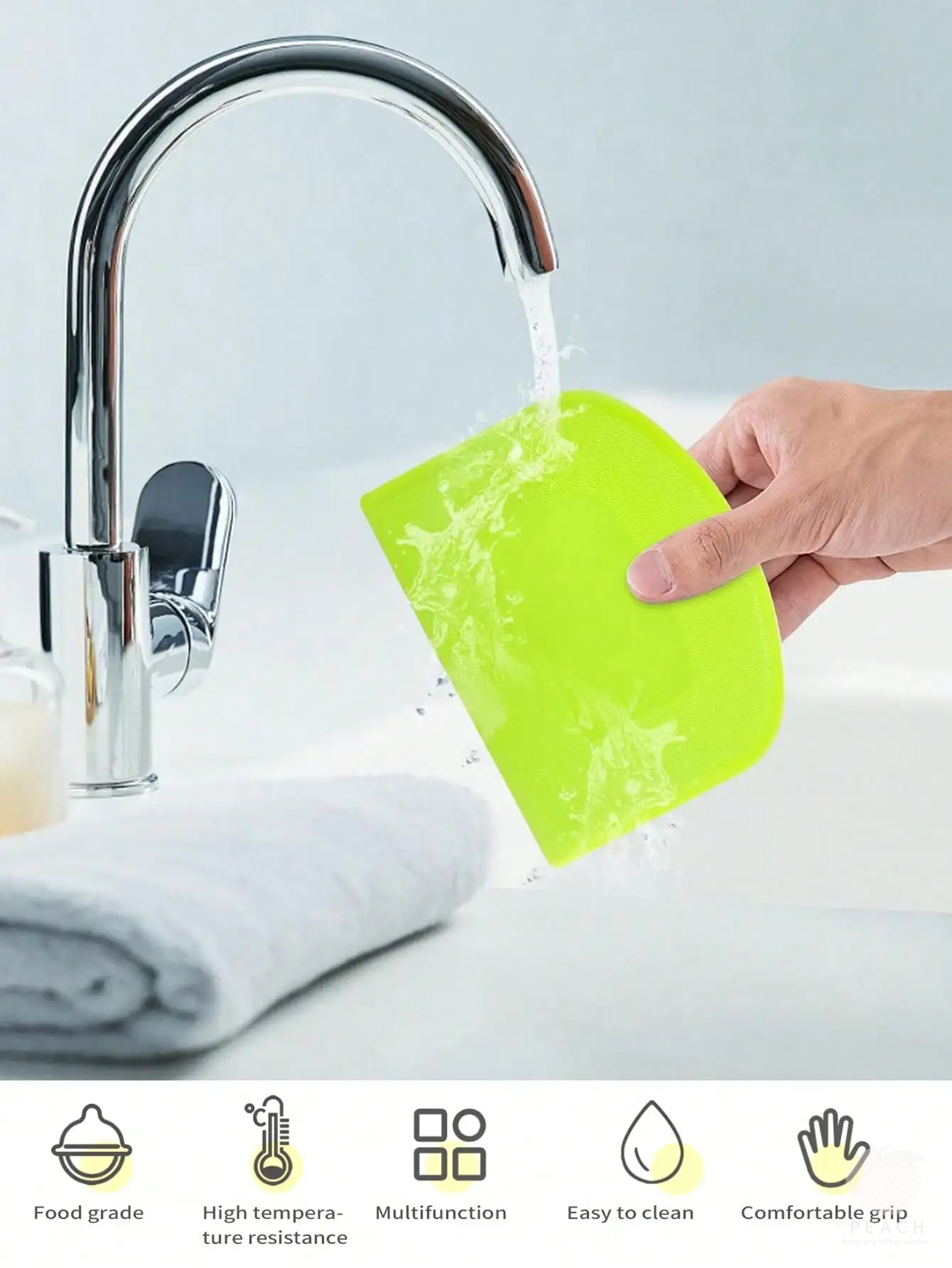 Flexible Bench Dough Cutter, Food-safe Plastic Dough Scraper Bowl, Multipurpose Food Scrappers for Bread Dough – view 5
