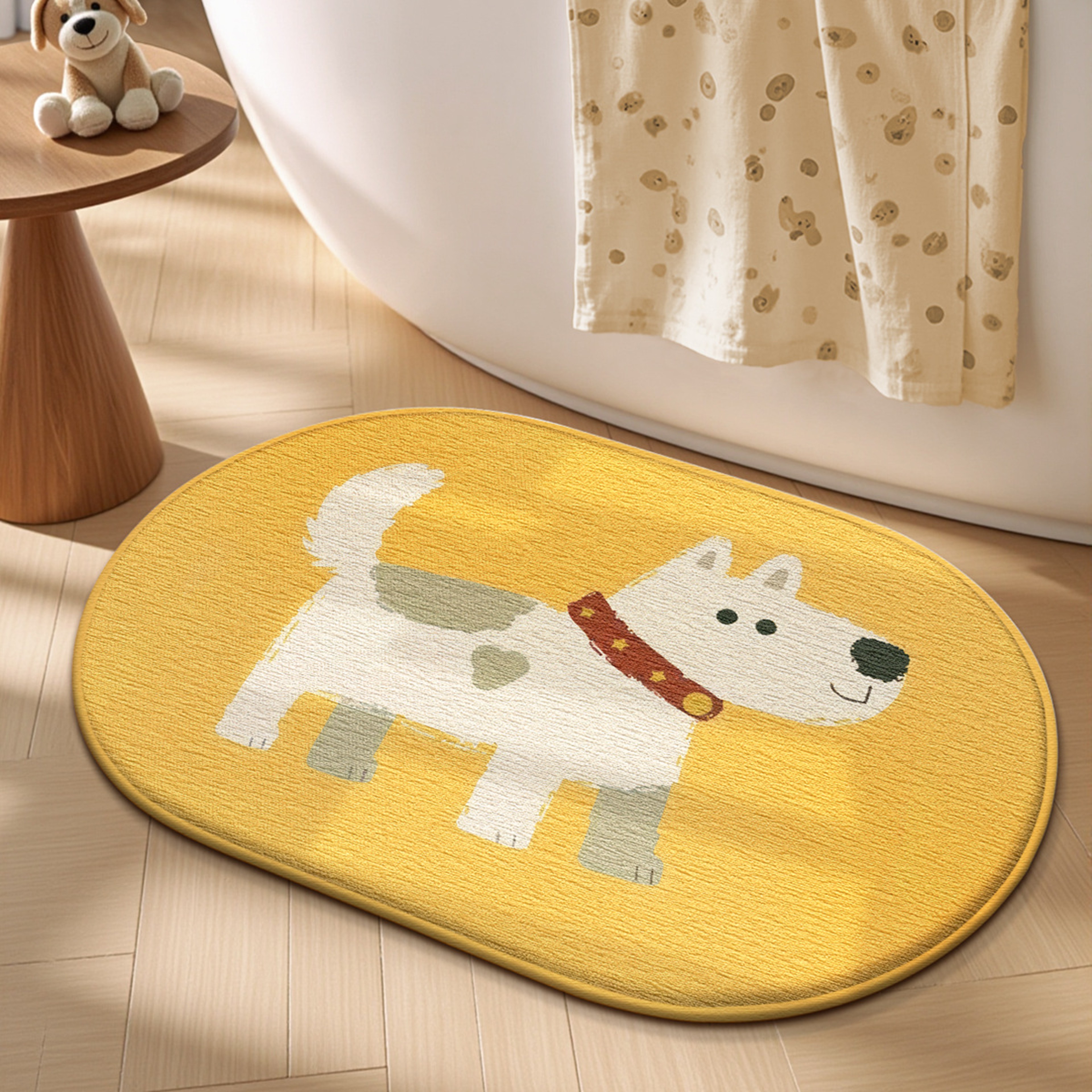 Adorable Cartoon Dog Bath Mat, Super Soft Memory Foam, Instant Water Absorption, Quick Dry Anti-Slip Bathroom Rug – view 10