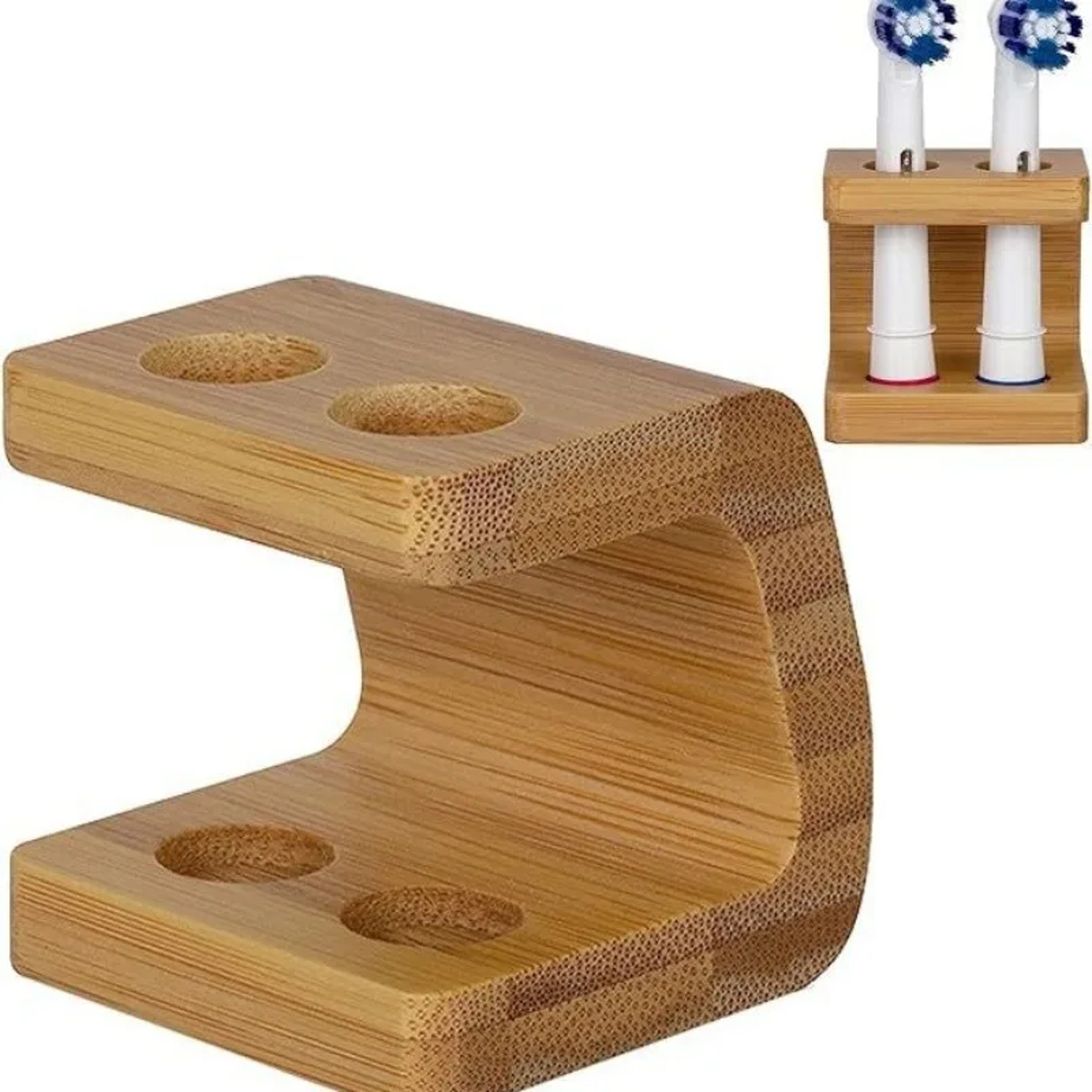 Bamboo Electric Toothbrush Holder, Multi Slot Bathroom Organizer, Durable Toothpaste Stand for Home and Hotel – view 4