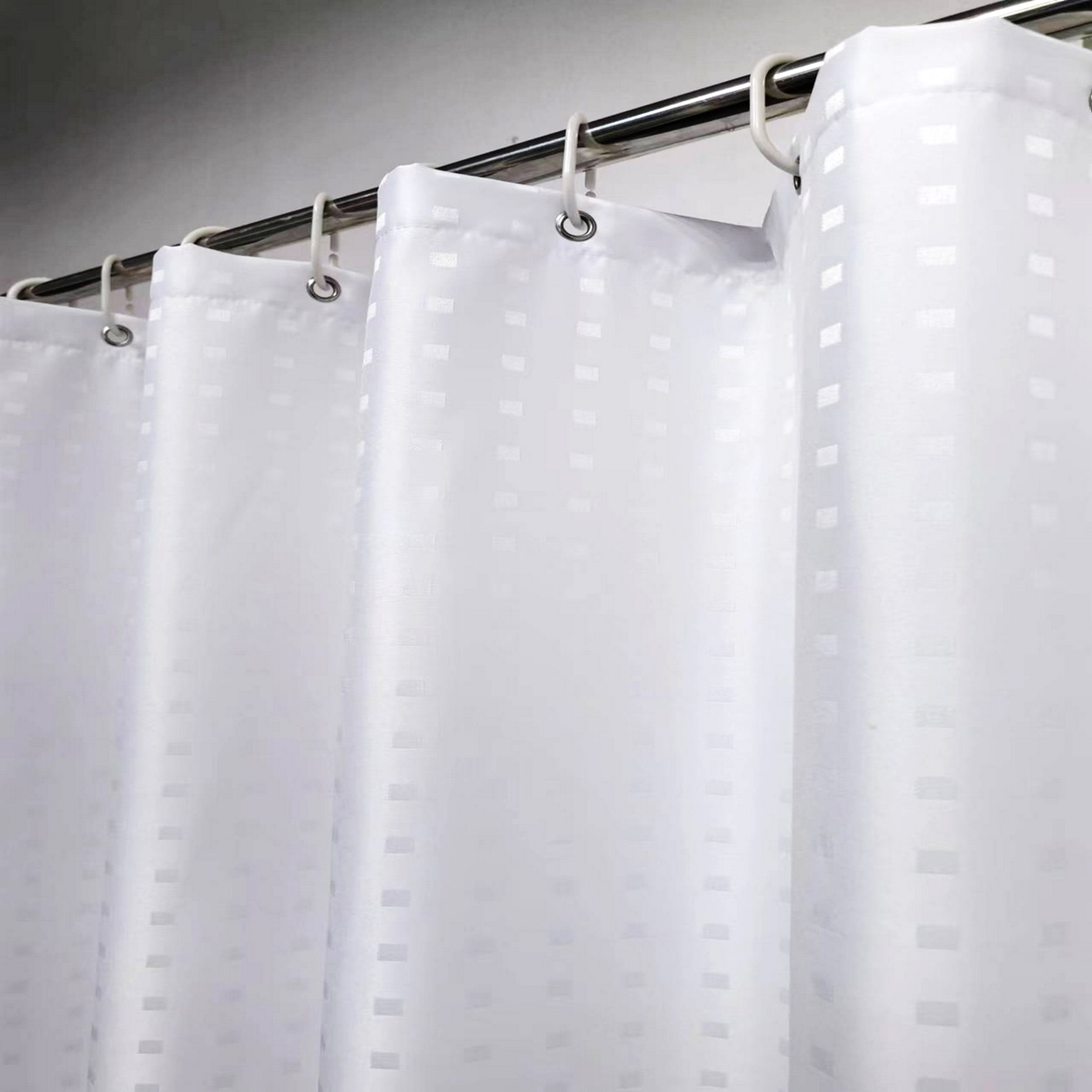 Water Repellent Cloth Bathroom Shower Curtain, Hotel Fabric Shower Liner, Shower Curtain – view 1
