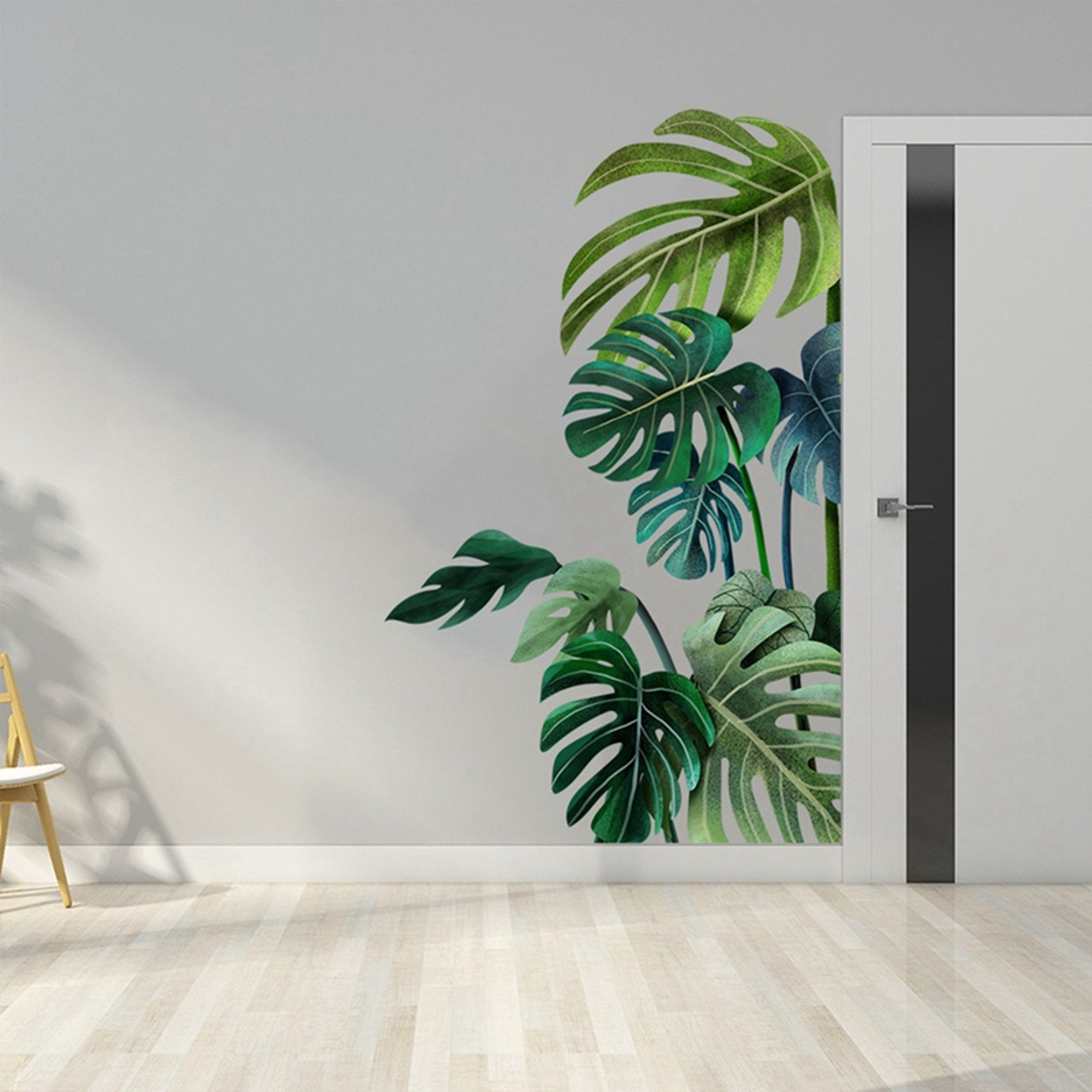Large Nordic Green Leaf Wall Stickers, Removable PVC Eco Friendly Decals, Home Decor Art for Living Room Bedroom – view 5