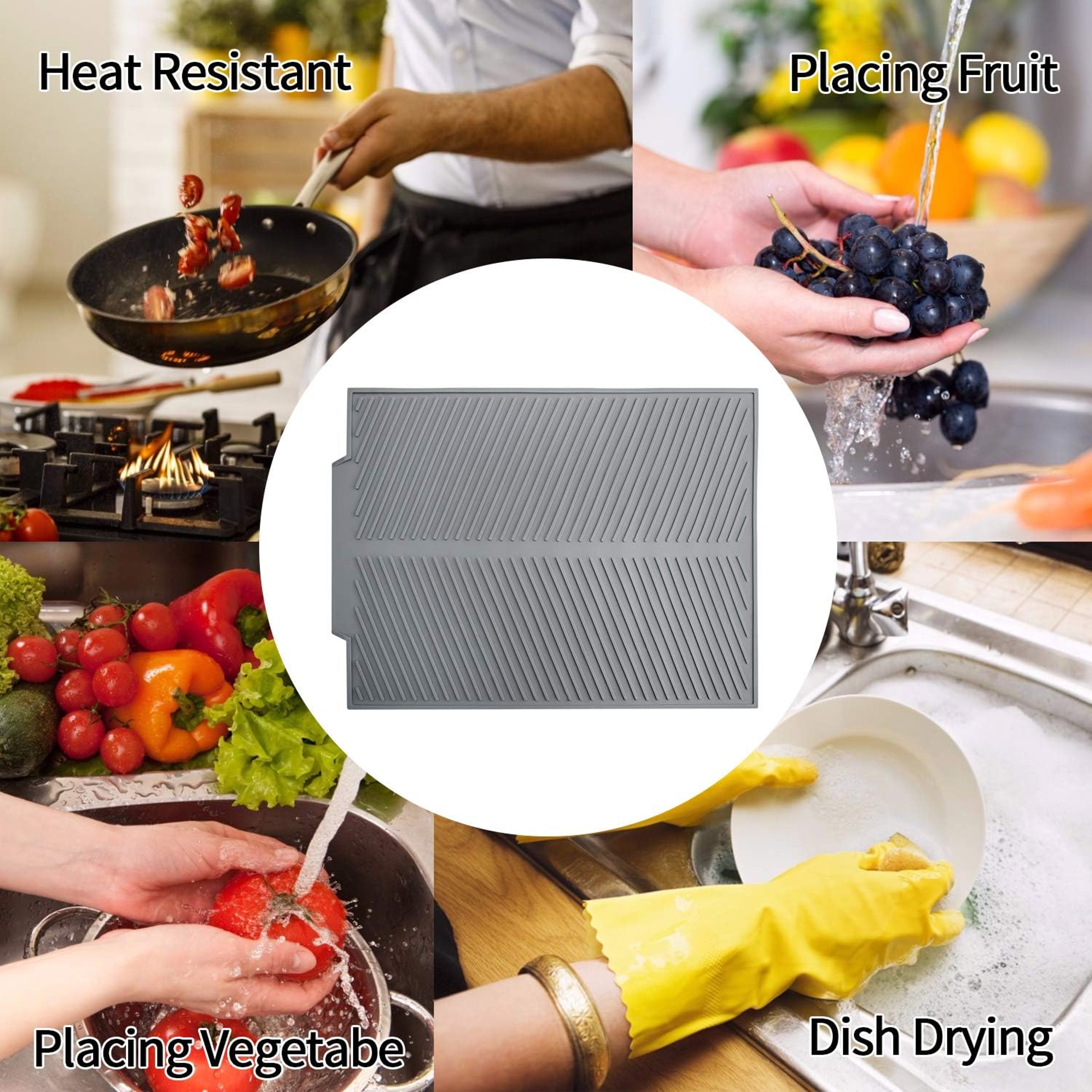 Silicone Mat Accessories, Kitchen Decoration, Bar Sink Drain, Food Utensil Mat, Three Models, Bar Insulation Mat – view 6